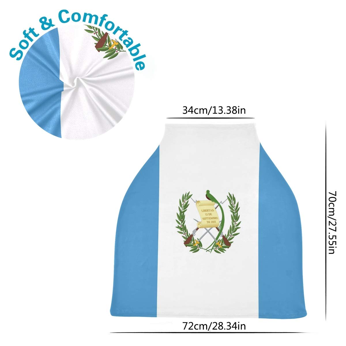 Guatemala Flag Nursing Cover - Breastfeeding Scarf & Baby Car Seat Canopy - Universal Infant Stroller Cover for Girls and Boys - Perfect for Travel, Shopping & Outdoor Activities