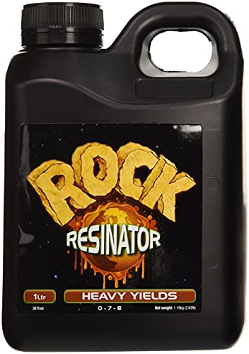 Rock Nutrients Rock Resinator Heavy Yields Plant Booster - 4 Pack of 1-Liter (1 Gallon Total) for Hydroponics, Indoor & Outdoor Gardening - Enhances Flowering & Fruit Production