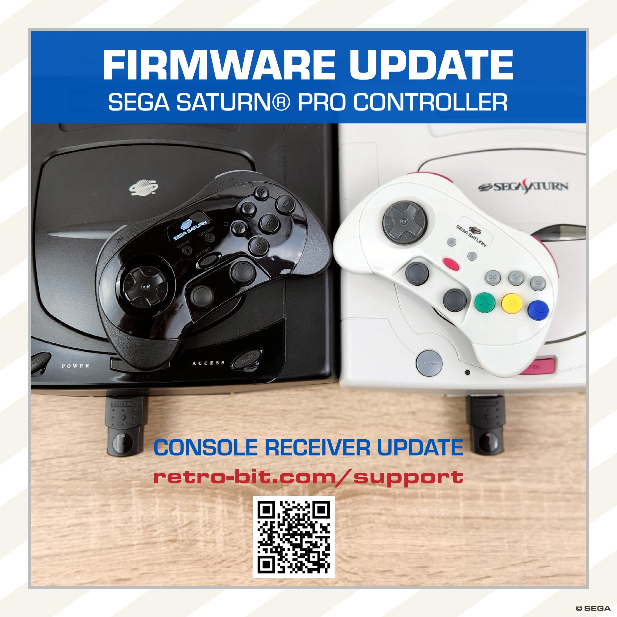 Retro-Bit SEGA Saturn Wireless Controller for Switch, PC, Mac - Gaming & Emulation