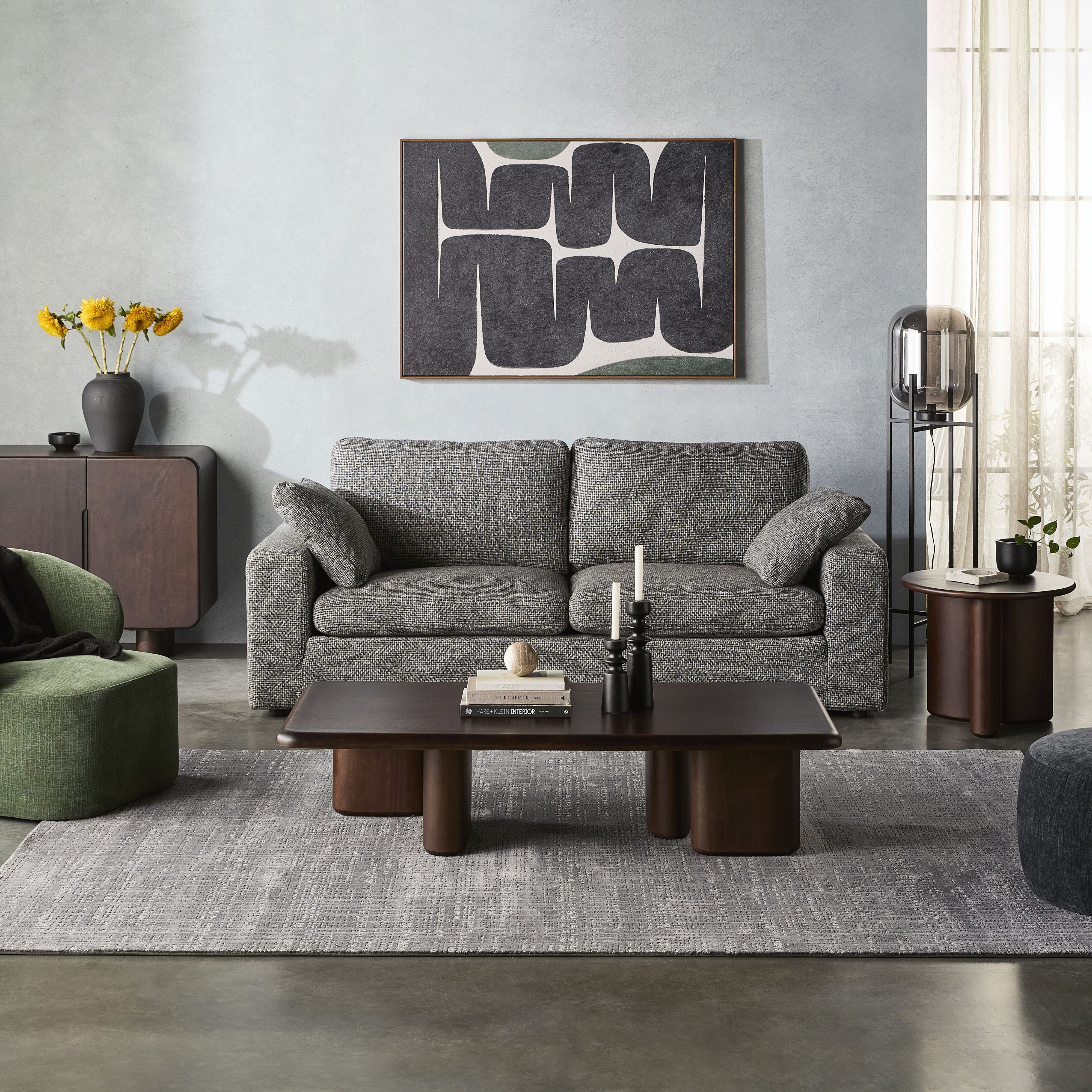 Blakely 3-Seater Sofa with Asher Steel Frame - Modern Living Room Furniture for Small Spaces & Apartments