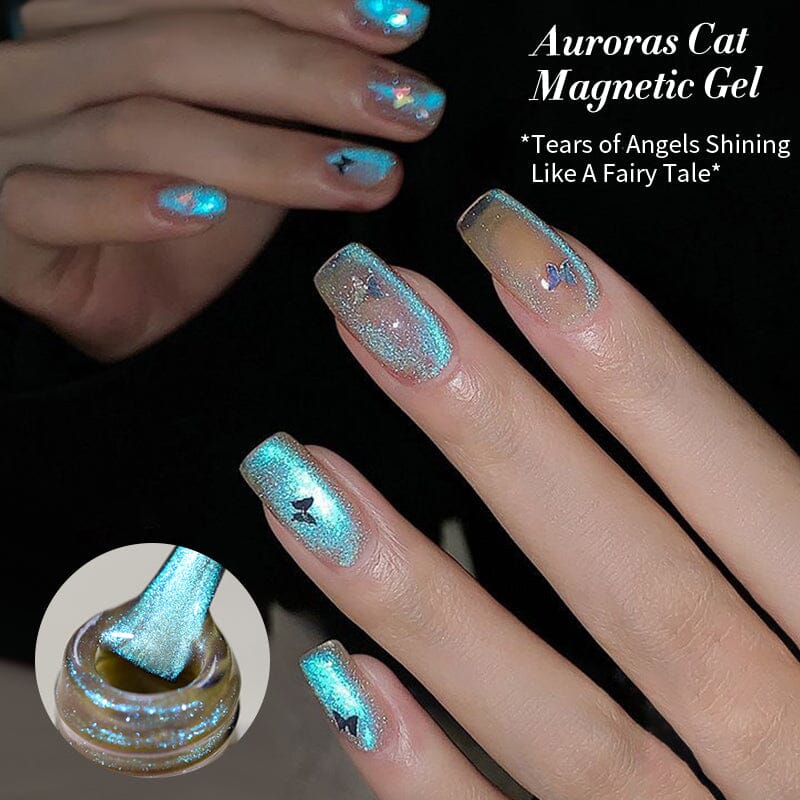 Auroras Cat Magnetic Gel Polish MY93 Angel Tears 10ml - Long Lasting Nail Polish for Salon & Home Manicure - Perfect for Special Occasions & Everyday Wear