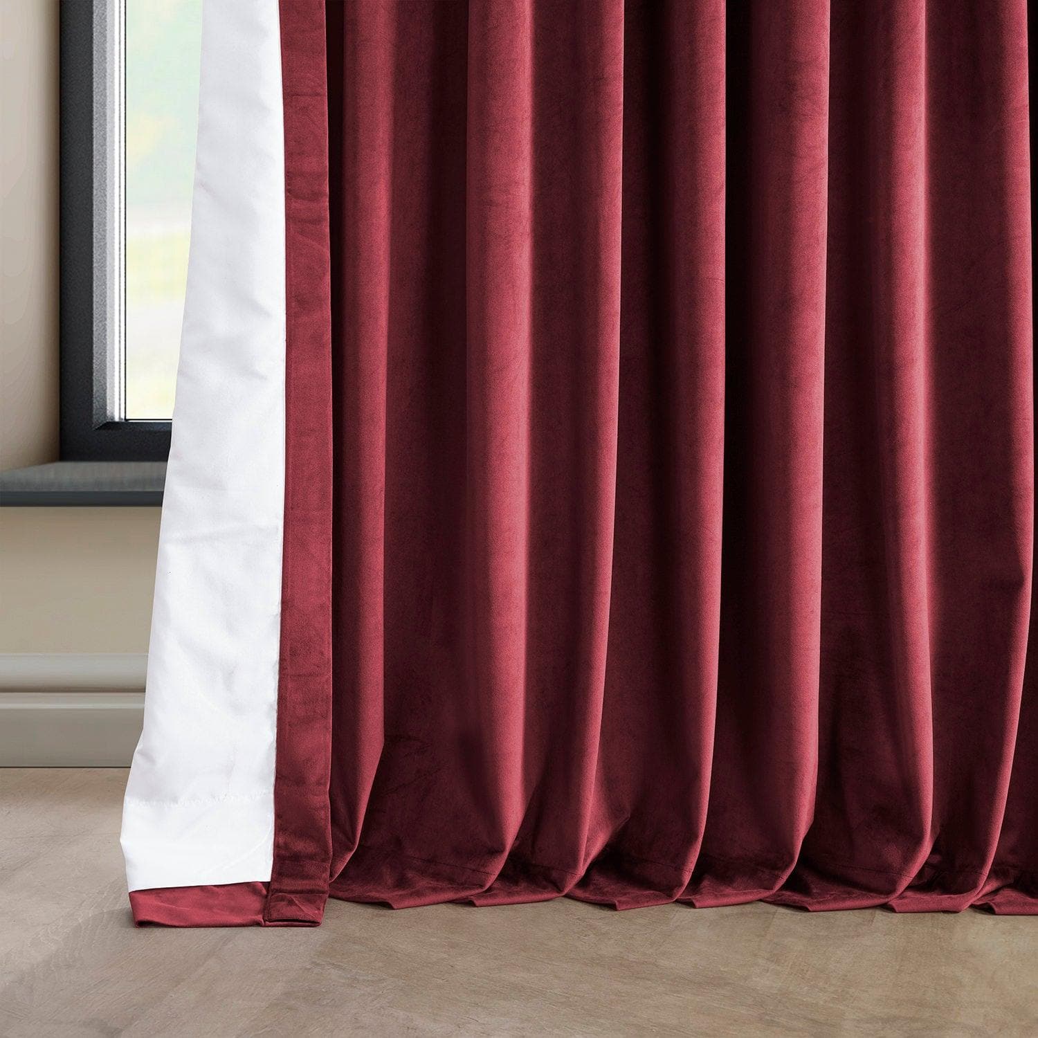 Extra Wide Red Velvet Blackout Curtains for Movie Theater & Home Cinema - Heritage Plush Room Darkening Drapes for Bedroom & Living Room