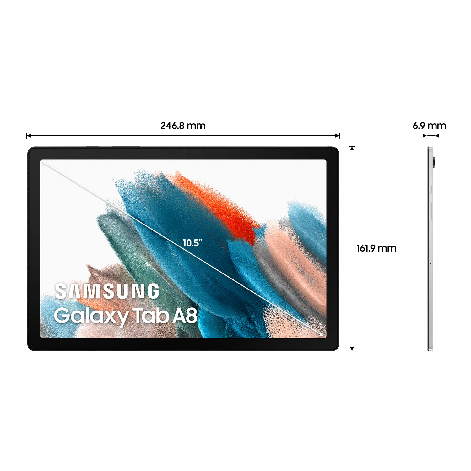 Samsung Galaxy Tab A8 10.5-inch 128GB Android Tablet - Silver (Spanish Version) | Fast Performance, Long Battery Life for Work, Study & Entertainment