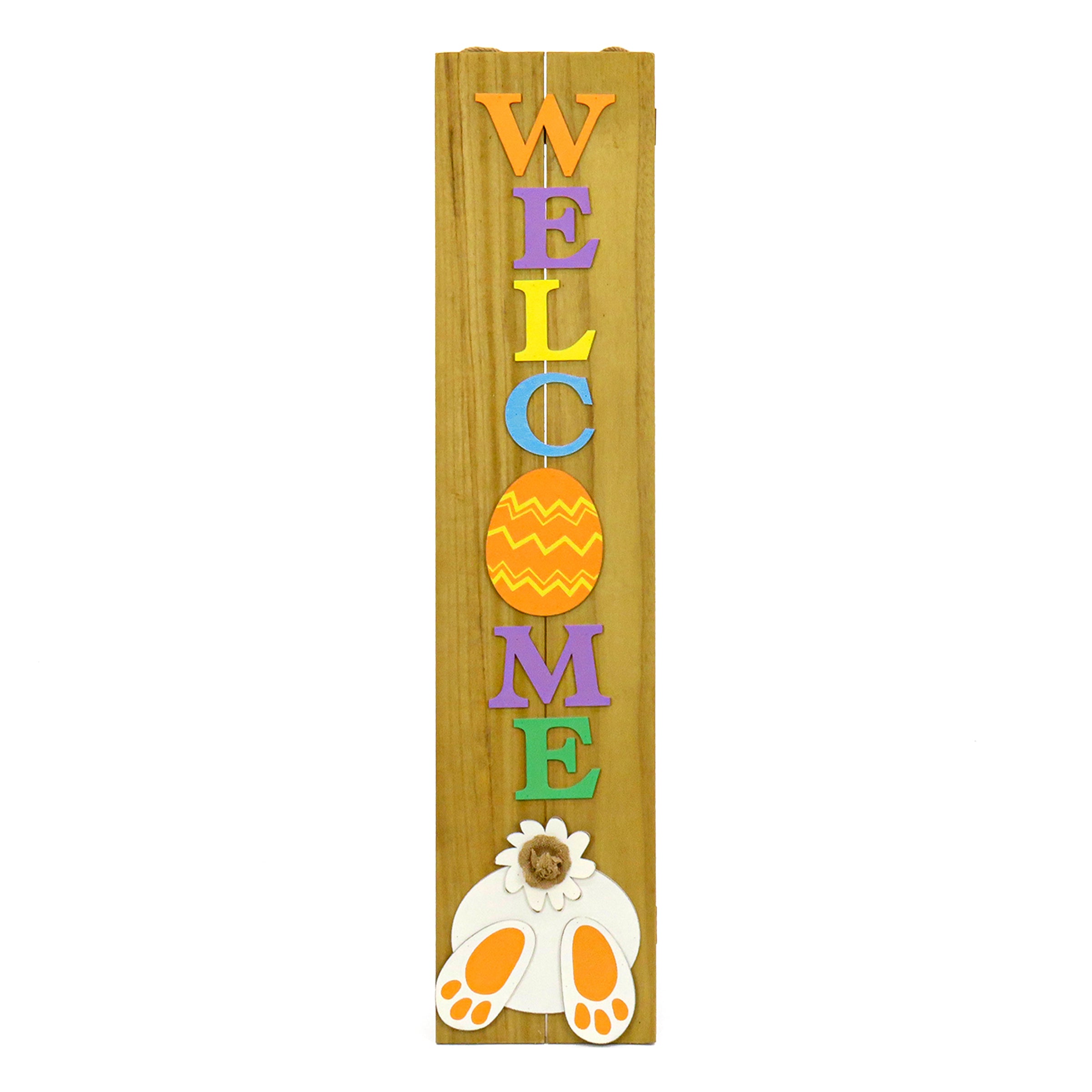 43 Inch Easter Welcome Sign - Spring Porch Decor for Home, Garden & Front Door - Perfect for Easter Decorations & Holiday Greetings