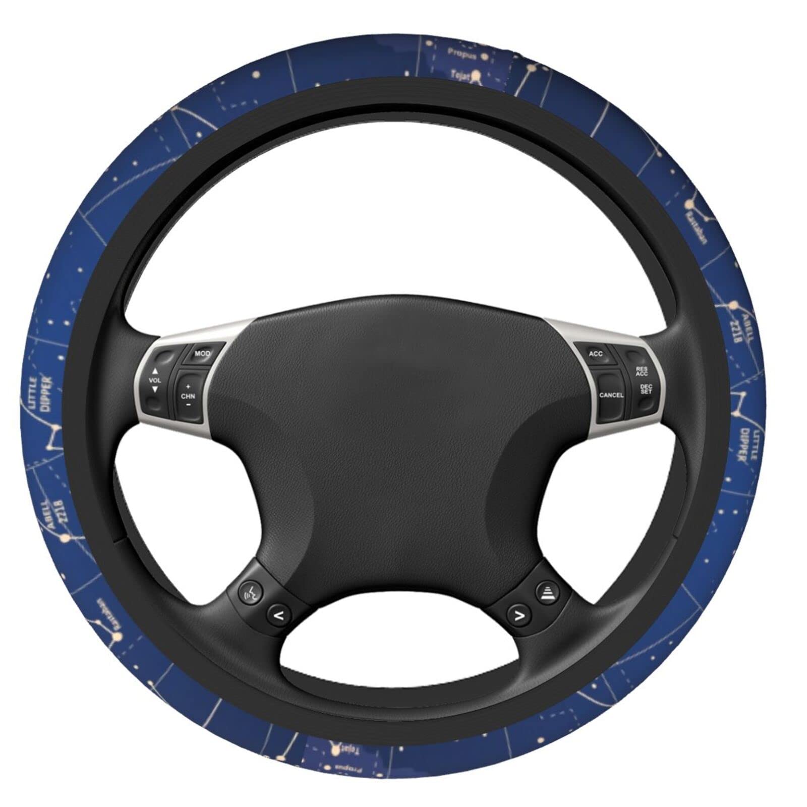 12 Constellation Galaxy Space Star Car Steering Wheel Cover - Universal 15 Inch Anti-Slip Breathable Neoprene Wheel Protector for Women & Men - Perfect for SUVs, Cars & Daily Commuting