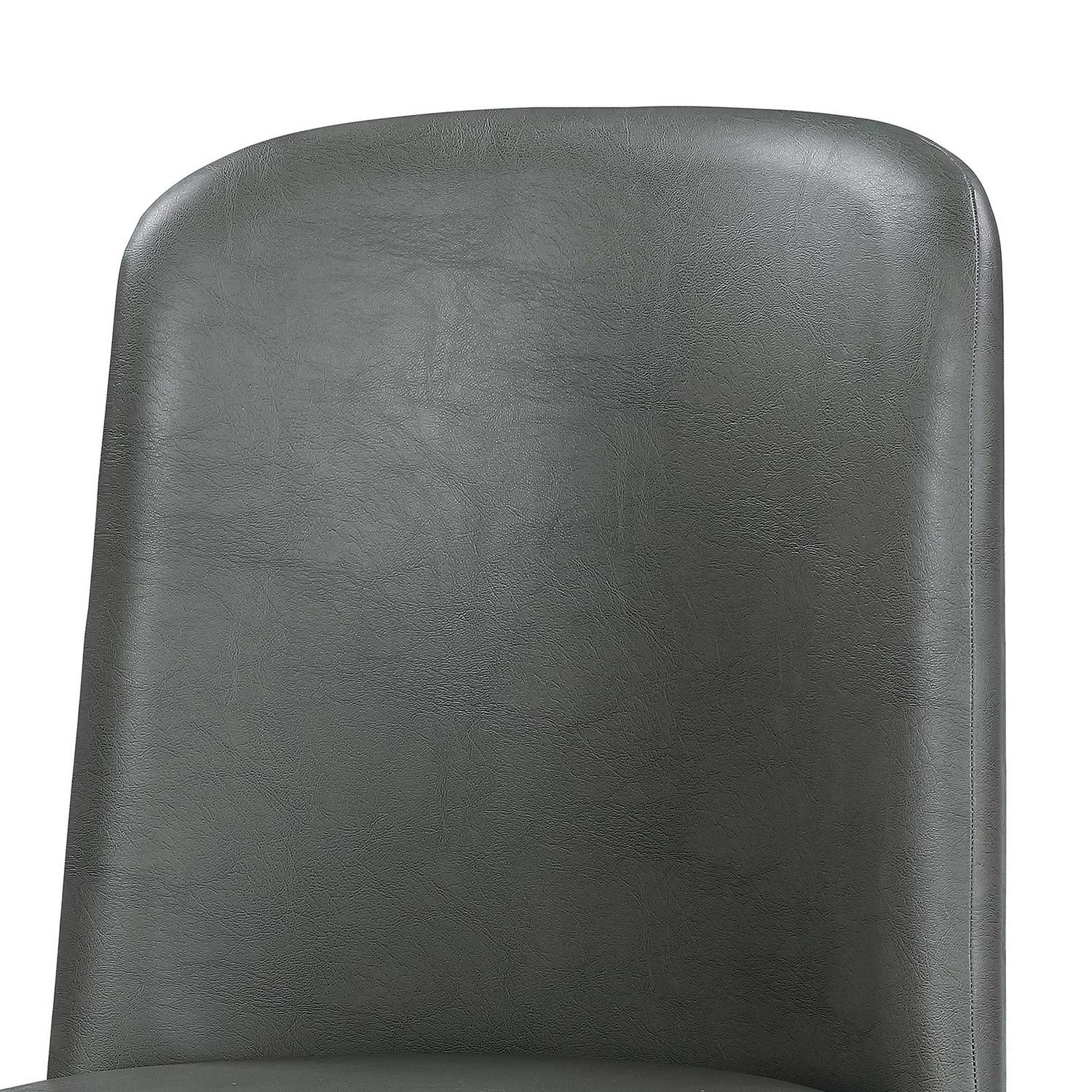 Benjara Leatherette Dining Chairs with Splayed Wooden Legs, Set of 2, Gray - Modern Kitchen & Dining Room Furniture for Home Decor