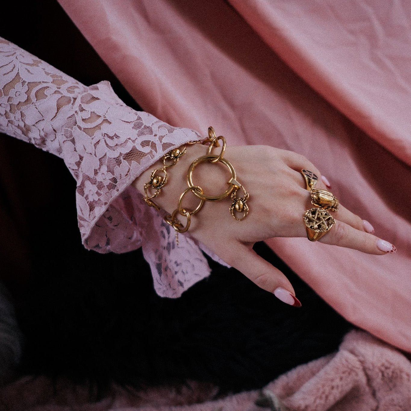 Charm Coven Talisman Bracelet - Gold Plated Protection Jewelry for Wicca, Witchcraft & Spiritual Healing | Perfect for Rituals, Meditation & Everyday Wear