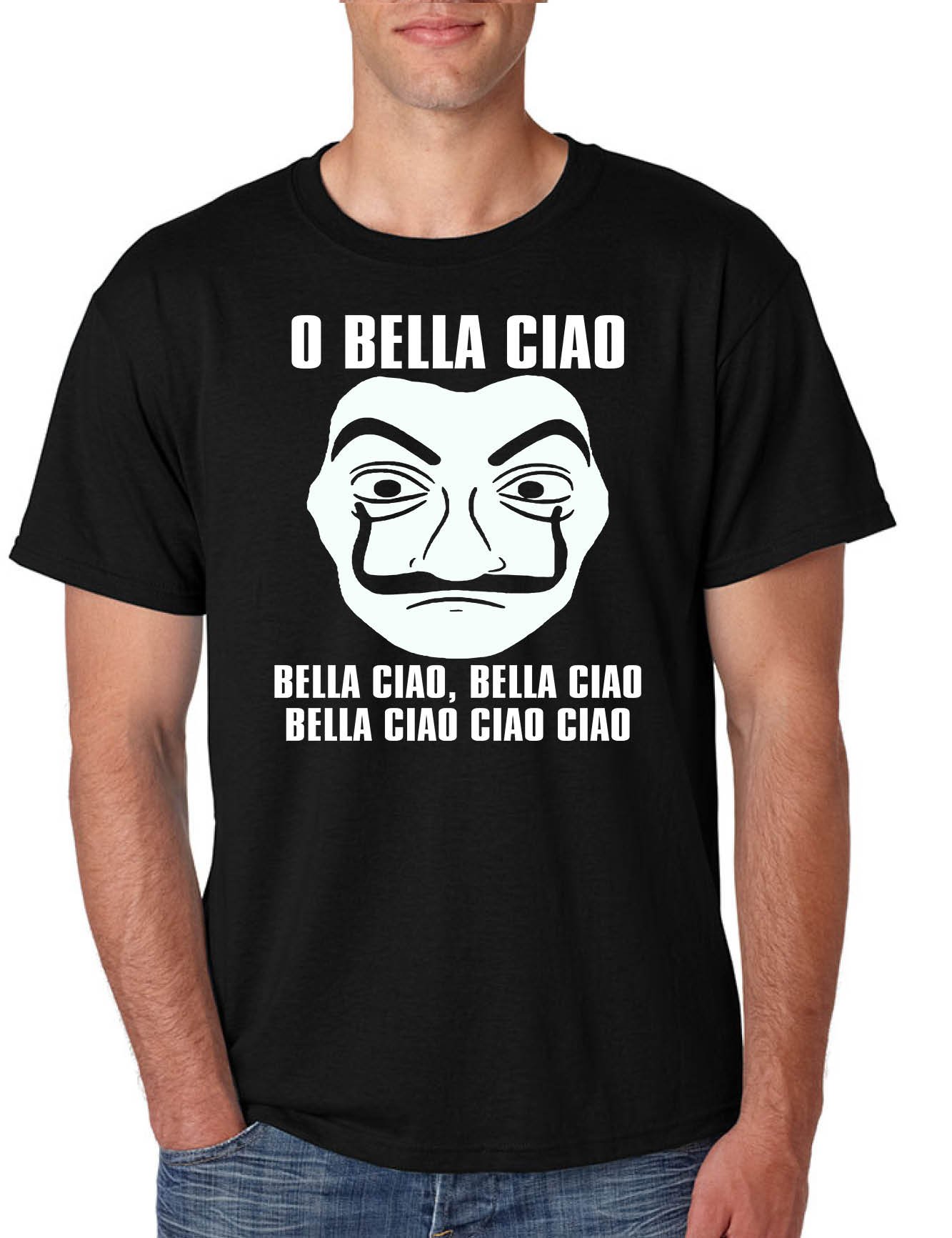 ALLNTRENDS Men's T-Shirt - O Bella Ciao Graphic Tee, Trendy Casual Shirt for Men, Cool Gift Idea | Perfect for Streetwear, Concerts, and Everyday Fashion
