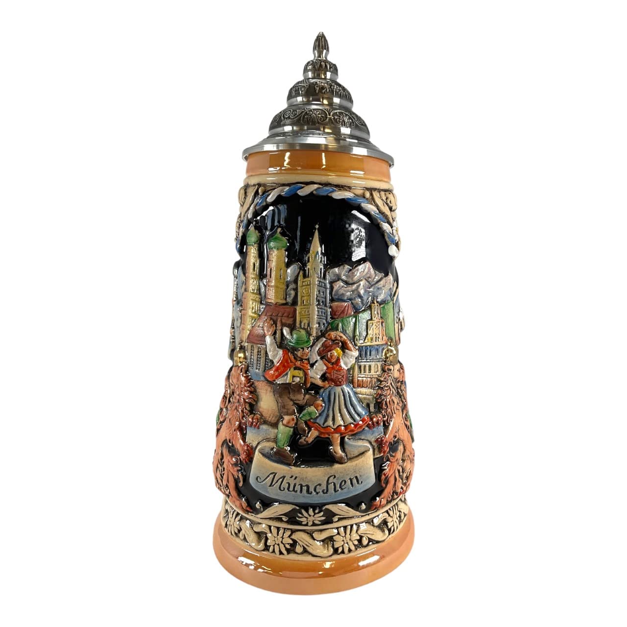 Authentic Munich Landmarks German Beer Stein .5L - Oktoberfest Bavaria Collectible Mug - Perfect for Beer Lovers, Home Bar Decor & German Culture Enthusiasts