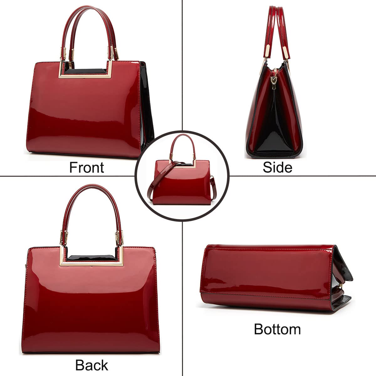Shiny Patent Leather Handbags for Women - Glossy Shoulder Bags, Fashion Satchel Purses & Party Totes with Top Handle | Perfect for Work, Evening Events & Daily Use