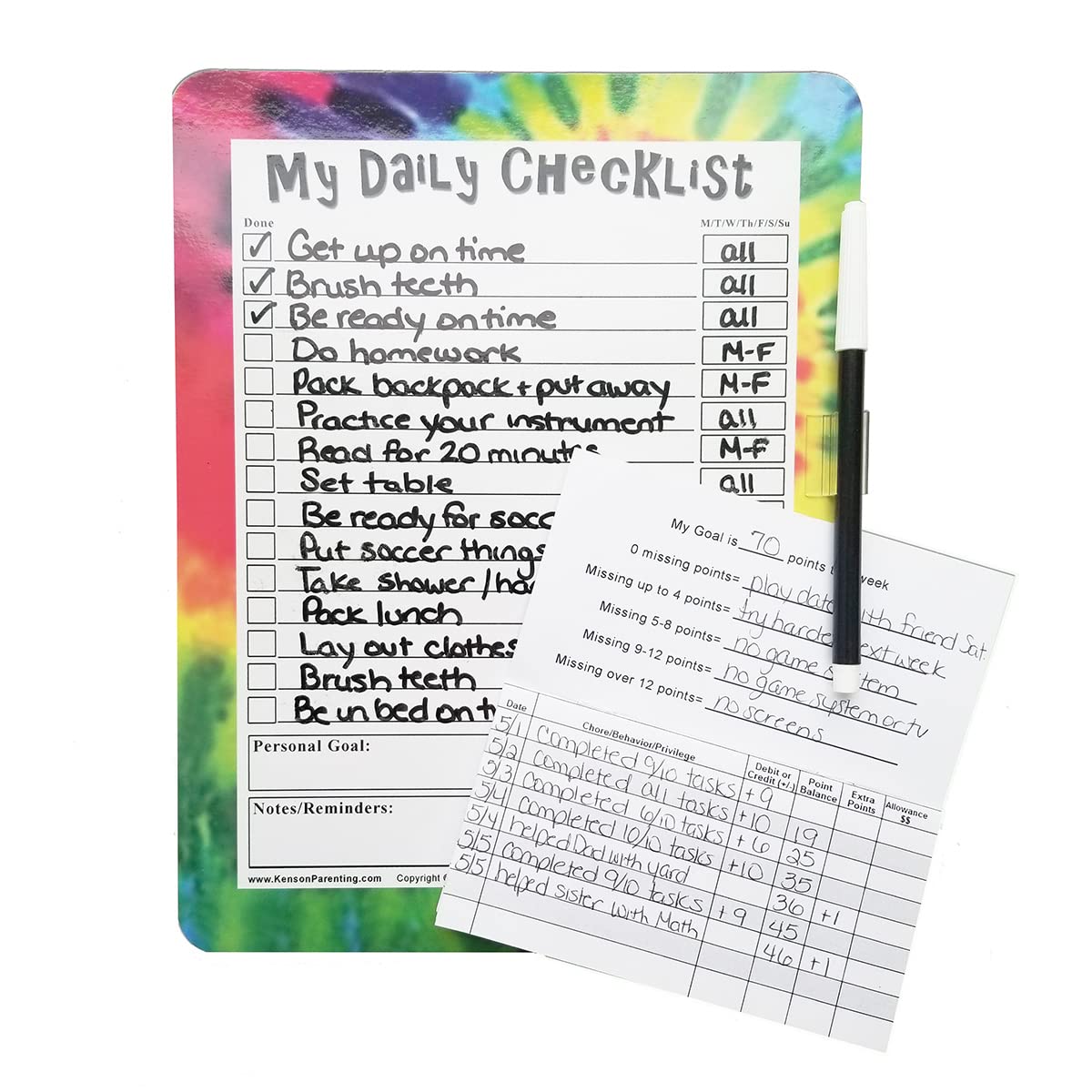 Kenson Kids Chore & Reward Chart - Track Points & Allowance for Kids