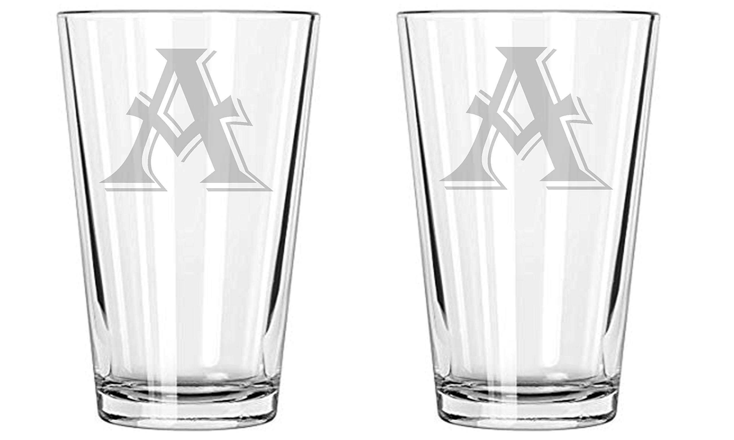 Alankathy 2-Pack Personalized 16oz Monogram Beer Glasses - Perfect for Home Bars, Parties & Gifts