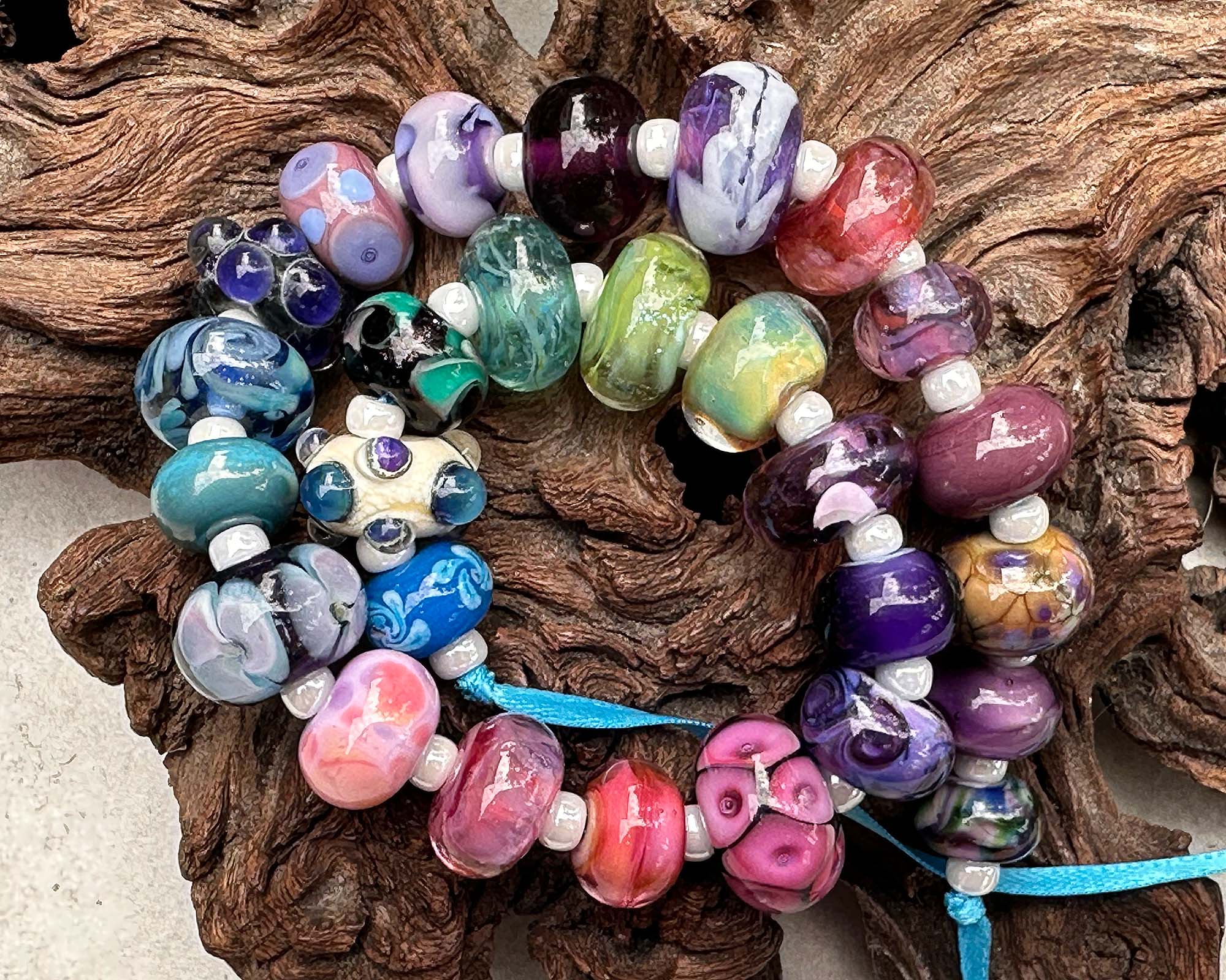 27pcs Pink Orphan Lampwork Glass Beads for Jewelry Making, DIY Crafts, Bracelets & Necklaces - Handmade Artisan Beads for Unique Designs
