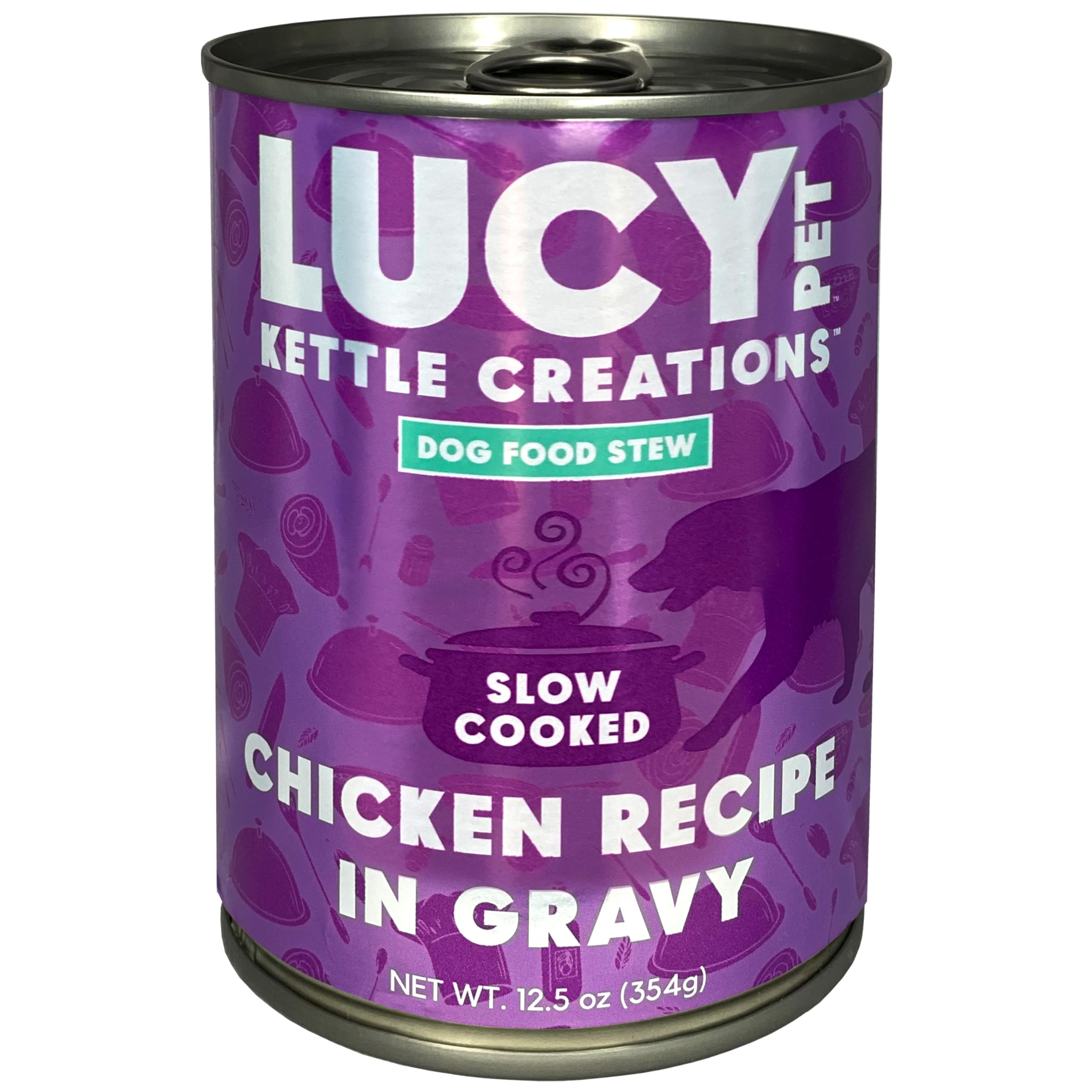 Lucy Pet Products Kettle Creations Chicken Dog Stew in Gravy - 12.5oz (Case of 12) | High-Protein Wet Dog Food for Adult Dogs | Perfect for Mealtime, Training Treats & Senior Dogs with Sensitive Stomachs