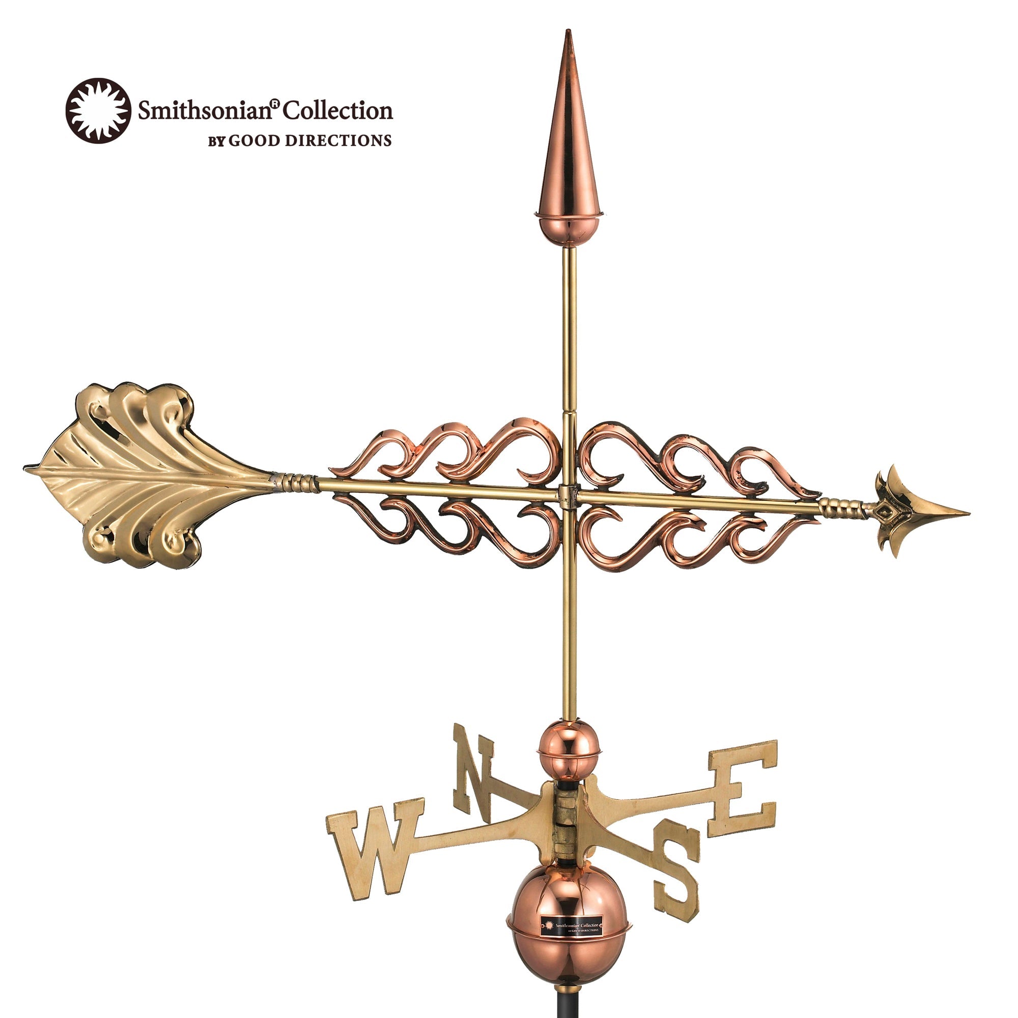 Smithsonian Arrow Weathervane - Classic Copper Outdoor Weather Vane for Garden, Roof, Barn & Farmhouse Decoration | Durable & Weather-Resistant for All Seasons