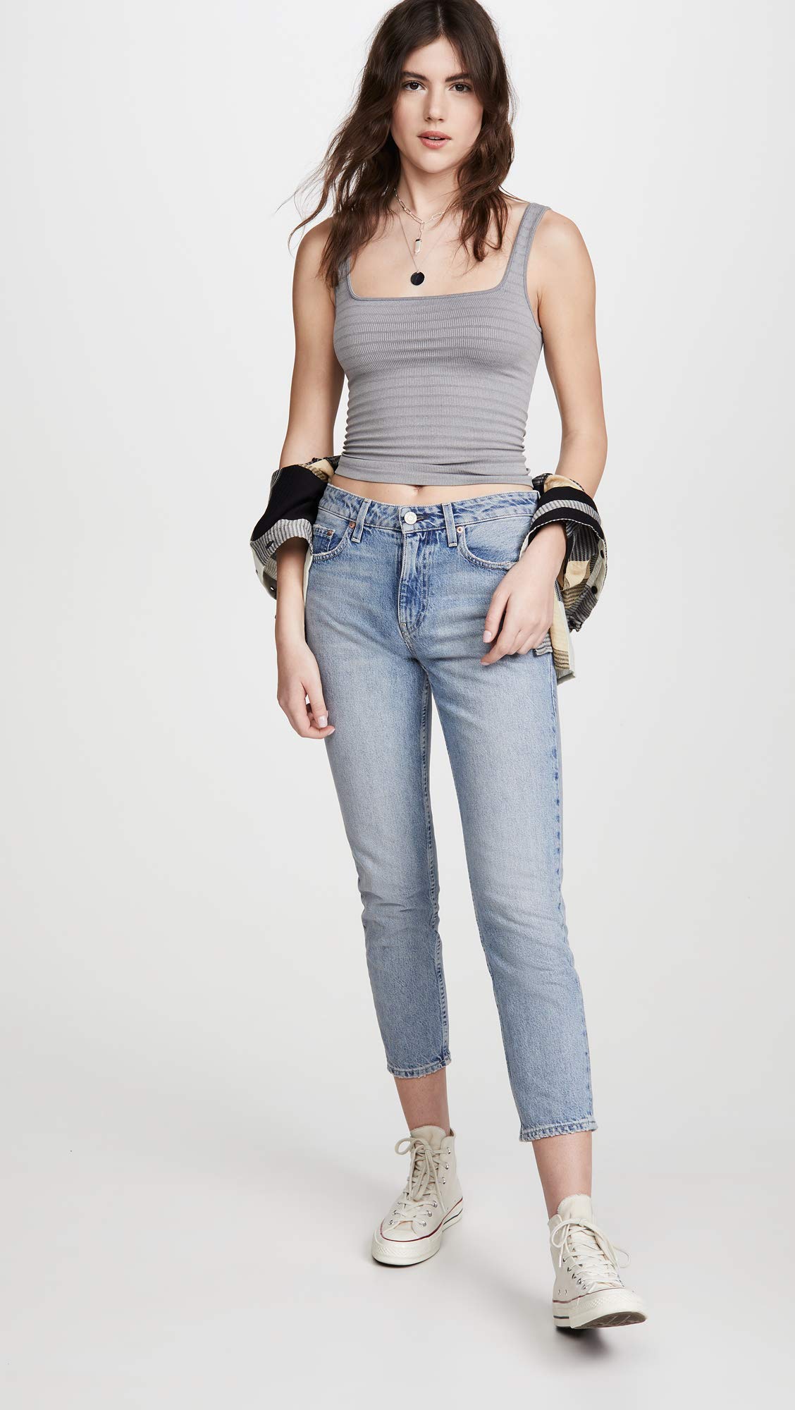 Free People Women's Square One Seamless Cami Top - Soft Stretchy Tank for Layering, Yoga & Everyday Wear