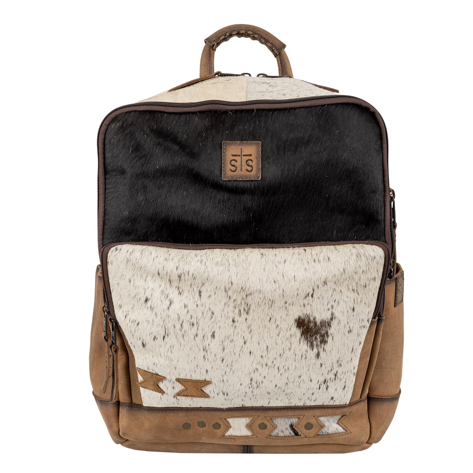STS Ranchwear Women's Roswell Faye Tan Cowhide Backpack - Stylish Leather Backpack for Women, Durable Cowhide Purse for Work, Travel & Outdoor Adventures