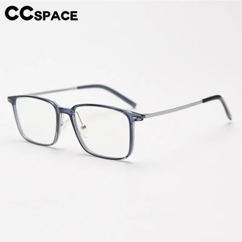 CCspace Unisex Full Rim Square TR90 Titanium Eyeglasses 56903 - Lightweight & Durable Glasses for Work, Reading & Everyday Use