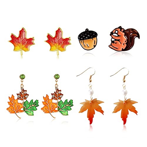 B3:fall earrings-4 pairs
