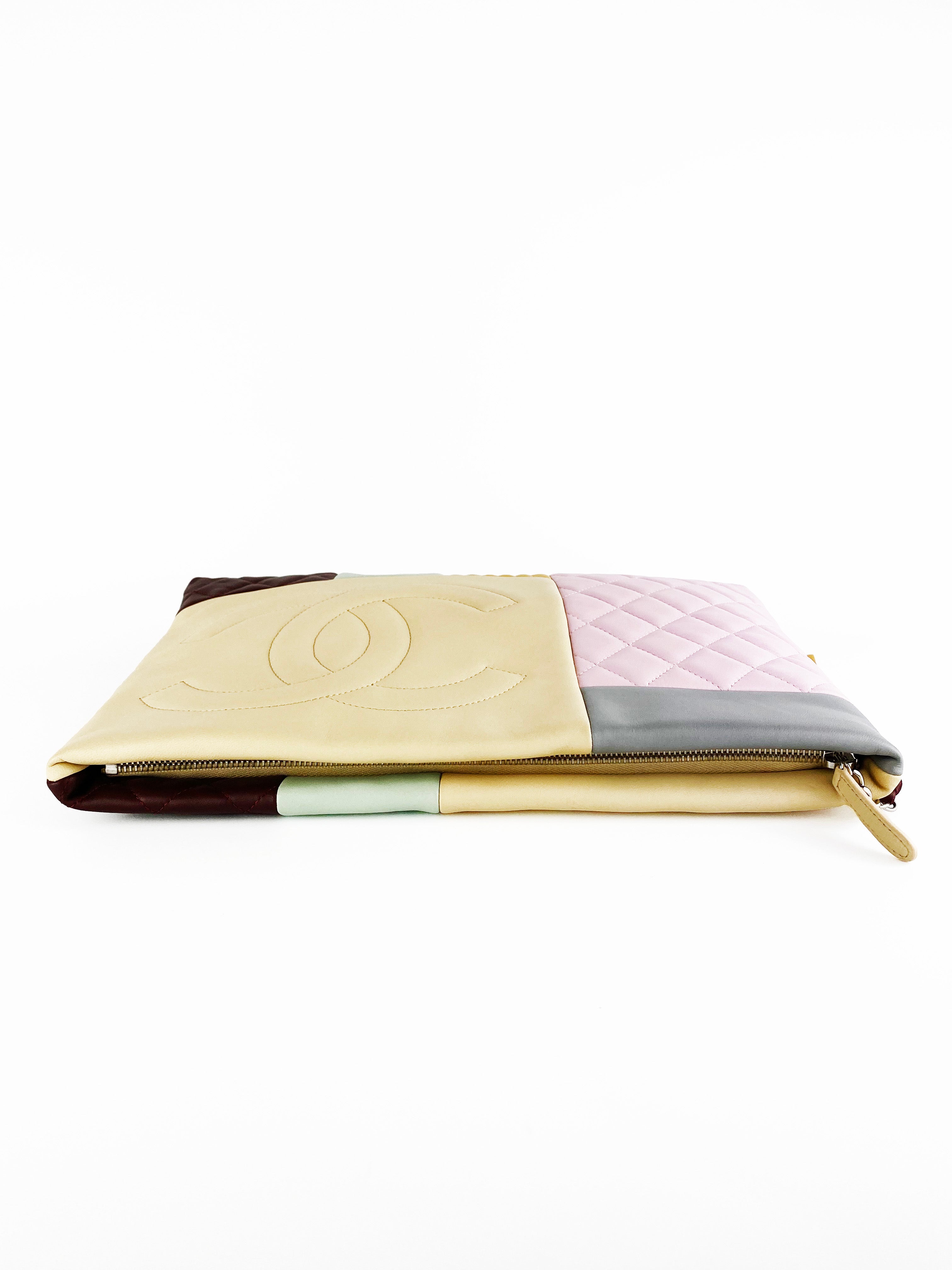 Chanel Multicolor Quilted Patchwork Leather Pouch - Luxury Cosmetic Bag for Women, Perfect for Travel & Everyday Use