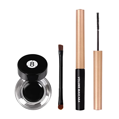 Waterproof Mascara & Eyeliner Set - Long Lasting, Curling, Smudge Proof Makeup Kit for Thin & Defined Eyes (Size B) | Perfect for Daily Wear, Parties & Special Occasions