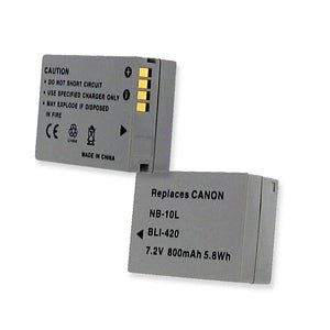 Original Canon NB-10L Battery for PowerShot G1 X, G3 X, G15, G16, SX40 HS, SX50 HS, SX60 HS Digital Cameras - Long-Lasting Replacement Power for Travel & Photography
