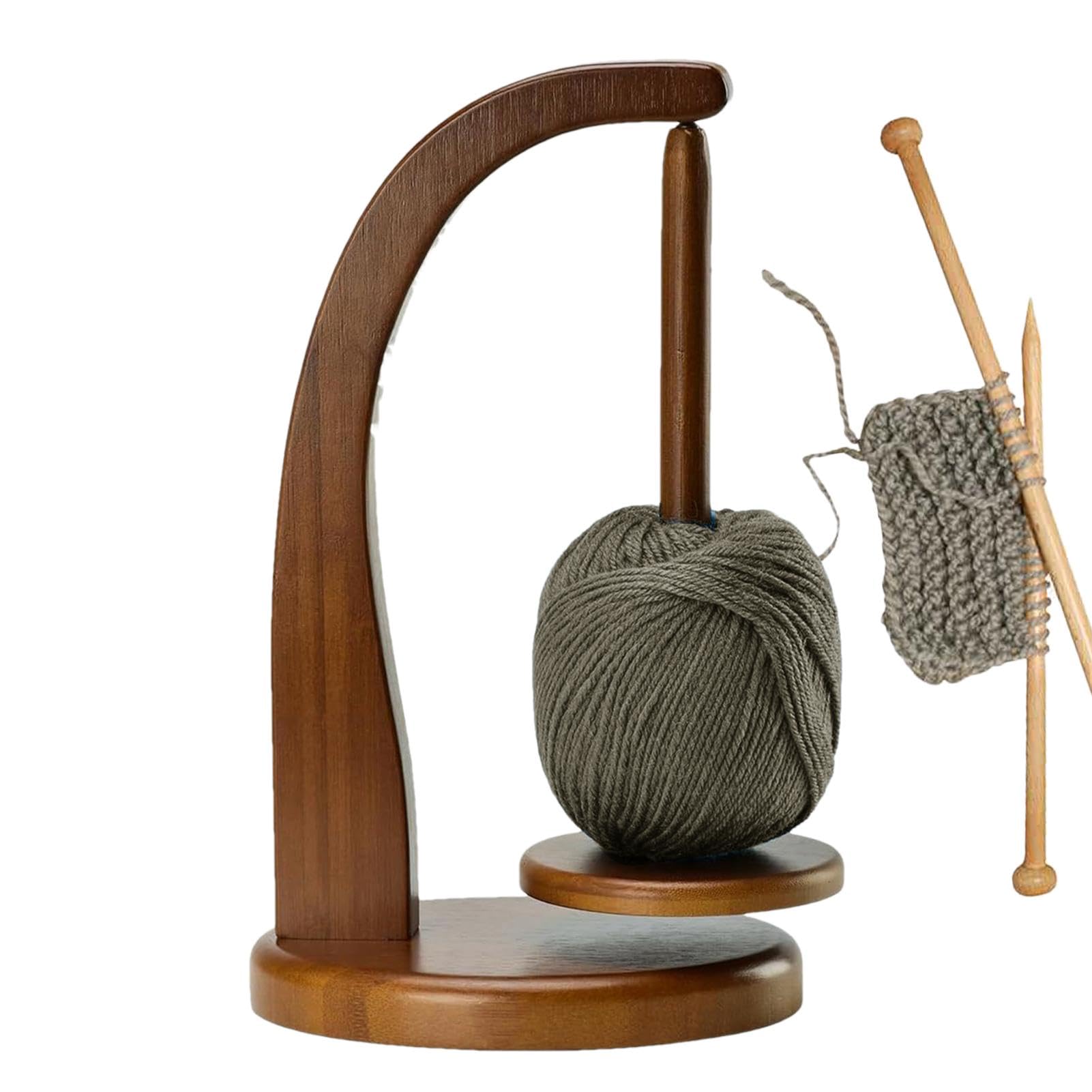 Magnetic Wooden Yarn Holder for Knitting & Crocheting - Anti-Slip Yarn Ball Spinner with Sturdy Base | Perfect for Craft Projects, DIY Yarn Storage & Gift for Knitting Enthusiasts | Use for Home Decor, Handmade Gifts & Relaxing Hobby Time
