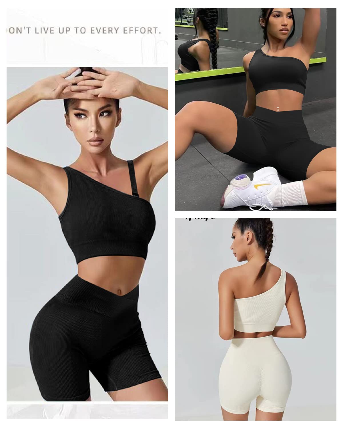 Niyokki Women's 2-Piece Workout Set - Sexy Summer Sports Bra & Crossover Shorts Matching Gym Outfit for Yoga, Running & Fitness Training