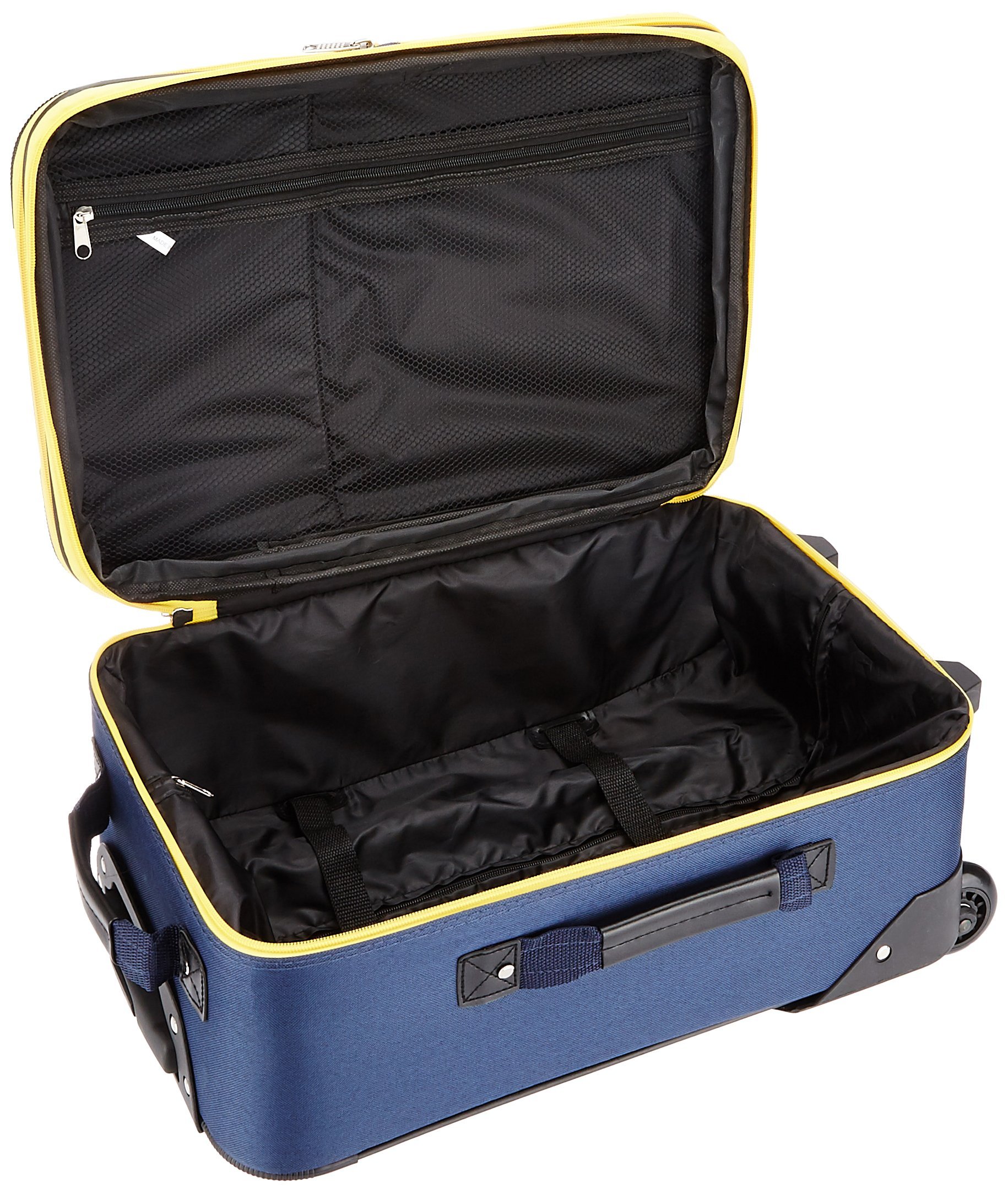 Rockland Fashion Softside Upright Luggage Set 2-Piece (14/19 Inch) Navy Blue - Lightweight Spinner Suitcase for Travel, Business Trips & Vacations