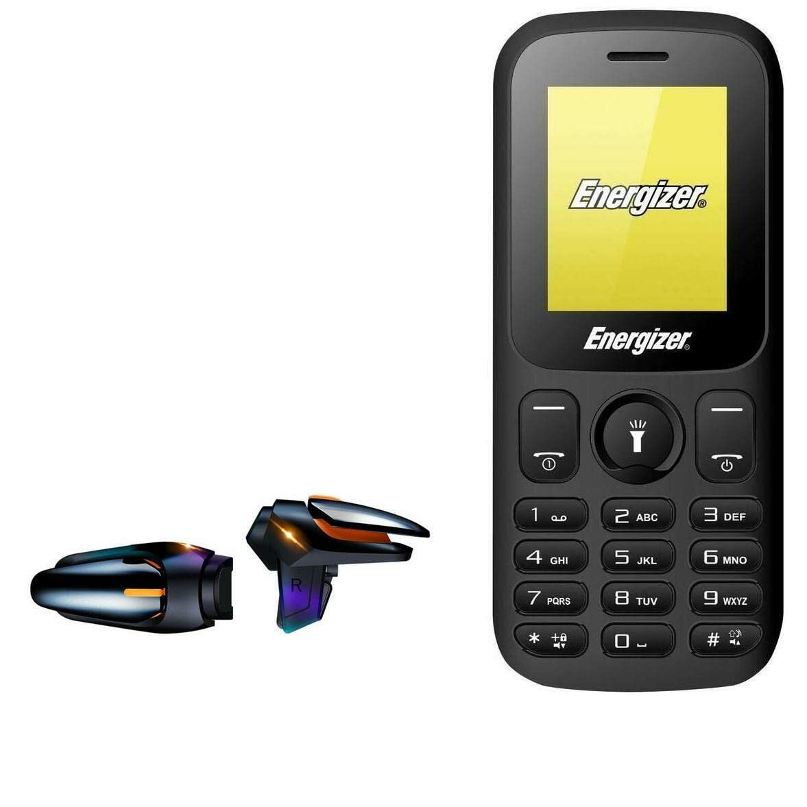 BoxWave Gaming Gear for Energizer E10+ - Touchscreen QuickTrigger Auto, Trigger Buttons with Autofire for Mobile FPS Games - Jet Black - Perfect for PUBG, Call of Duty Mobile, and Fortnite Gaming Accessories