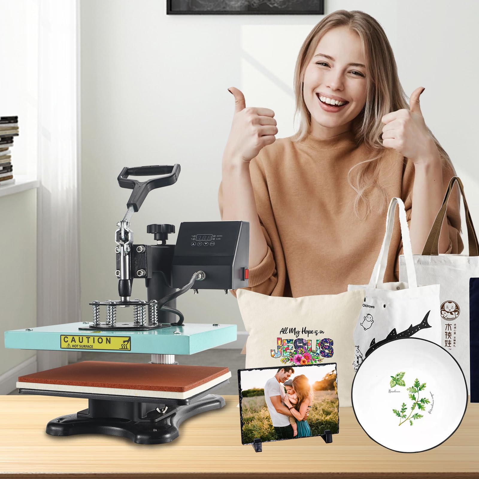 ColorSub 9x12 Inch Heat Press Machine for T-Shirts - 3 in 1 Small Sublimation Heat Transfer Press for DIY Crafts, Custom Apparel & Small Business Use