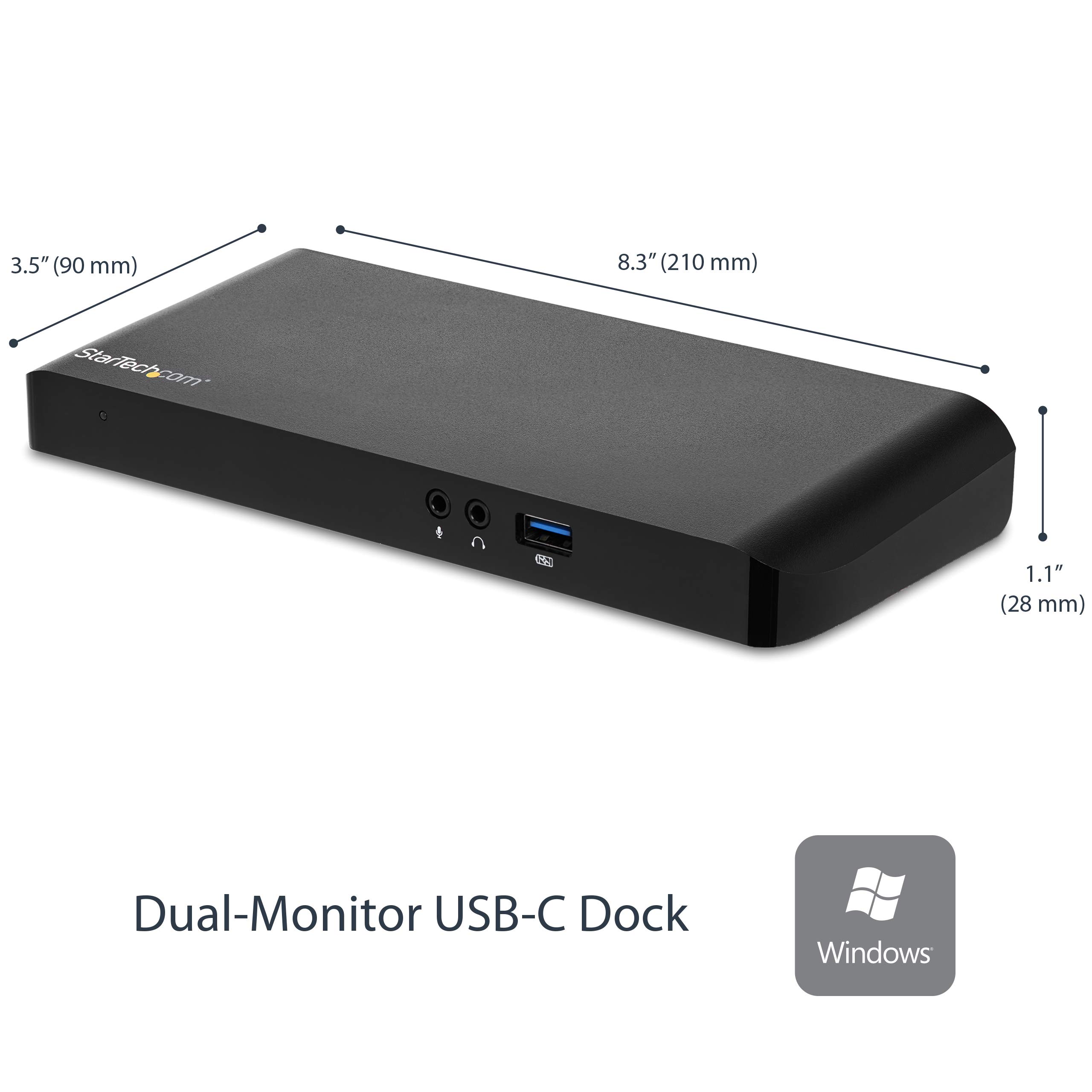 StarTech.com USB-C Dual Monitor Docking Station for Laptops - 4K HDMI & DisplayPort, 4x USB 3.0 Ports, 60W Power Delivery - Windows Compatible (MST30C2DPPD) - Perfect for Home Office, Remote Work & Multi-Screen Productivity