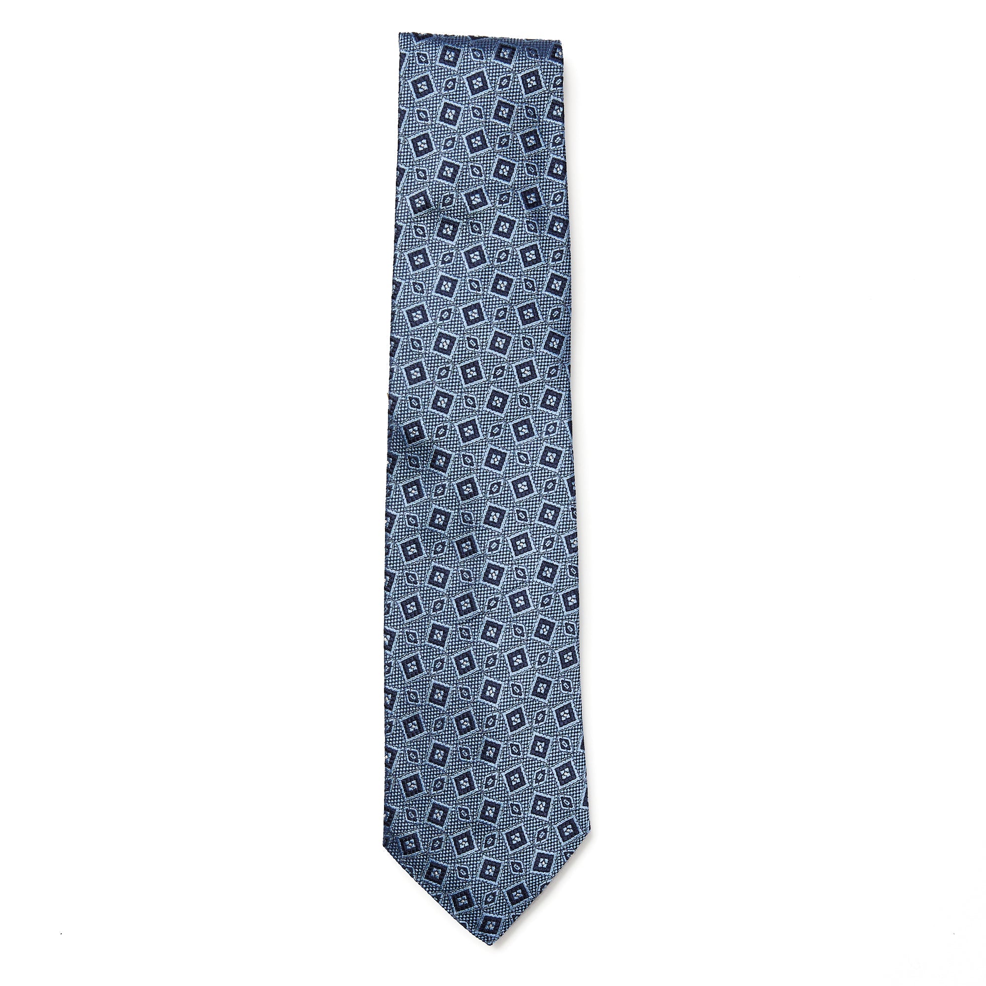 Premium HENRY SARTORIAL 3-Fold Silk Tie in Platinum Blue - Elegant Necktie for Business, Weddings & Formal Occasions
