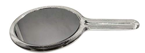 Brushman Beauty Accessories Two Way Hand Mirror - Round Heavy Duty 5212 for Makeup, Salon & Travel Use