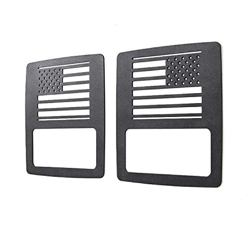 Jeep Wrangler JL & Unlimited Sport US Flag Taillight Covers - Durable Rear Lamp Guard Protector (1 Pair) for Off-Roading & Night Driving Safety
