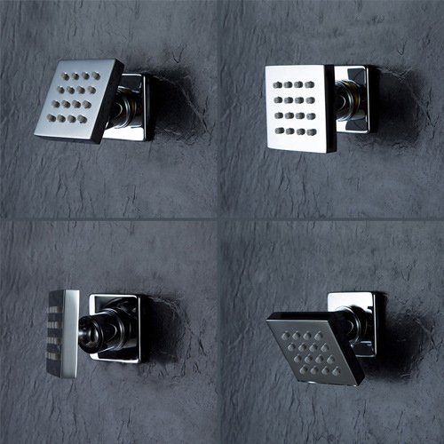 Premium Square Solid Brass Shower Body Spray with Chrome Finish - Spa Massage Jets Set for Water Saving In-Wall Bathroom Shower System | Perfect for Luxury Home Spa, Hotel Bathroom Renovation & Water-Efficient Shower Experience