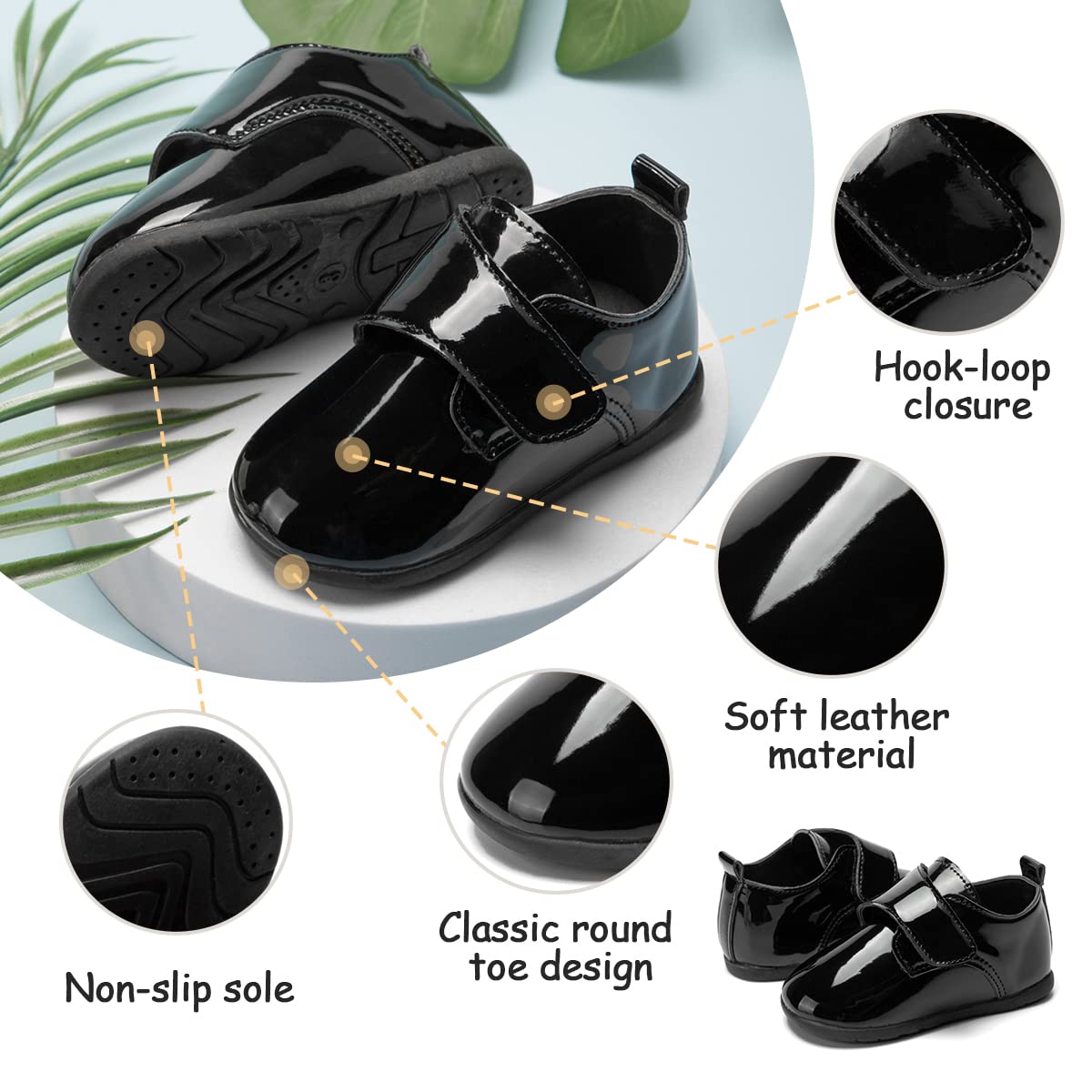 Ohsofy Baby Oxford Shoes - PU Leather Loafers with Soft Sole for Toddlers | Wedding & Dress Occasions