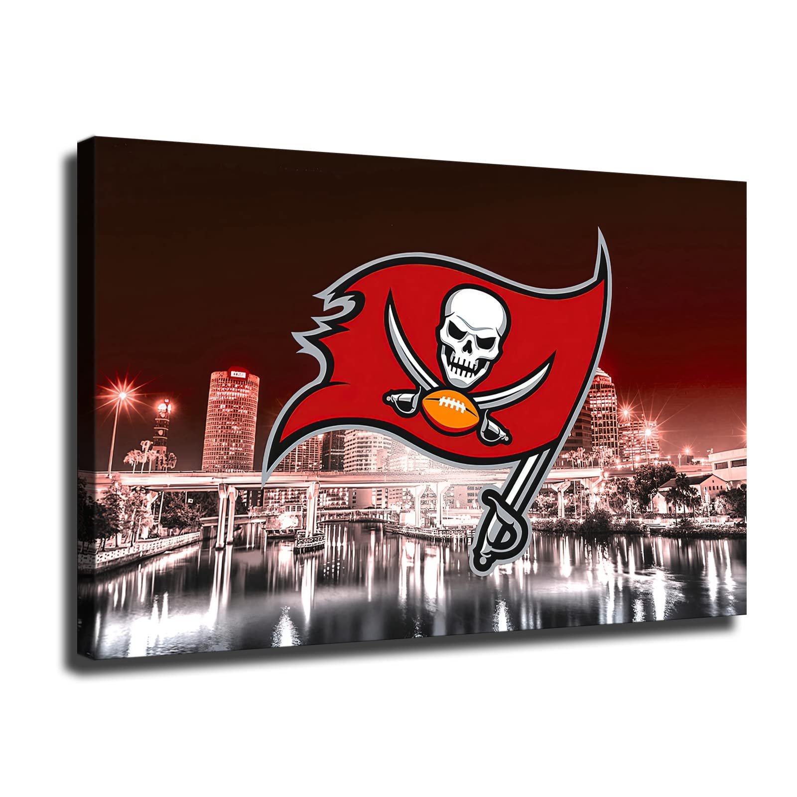 Tampa Bay Buccaneers Football Poster - NFL Team Canvas Wall Art Print (16x24 Inches Unframed) - Perfect for Man Cave, Sports Bar, Game Room & Football Fan Gift