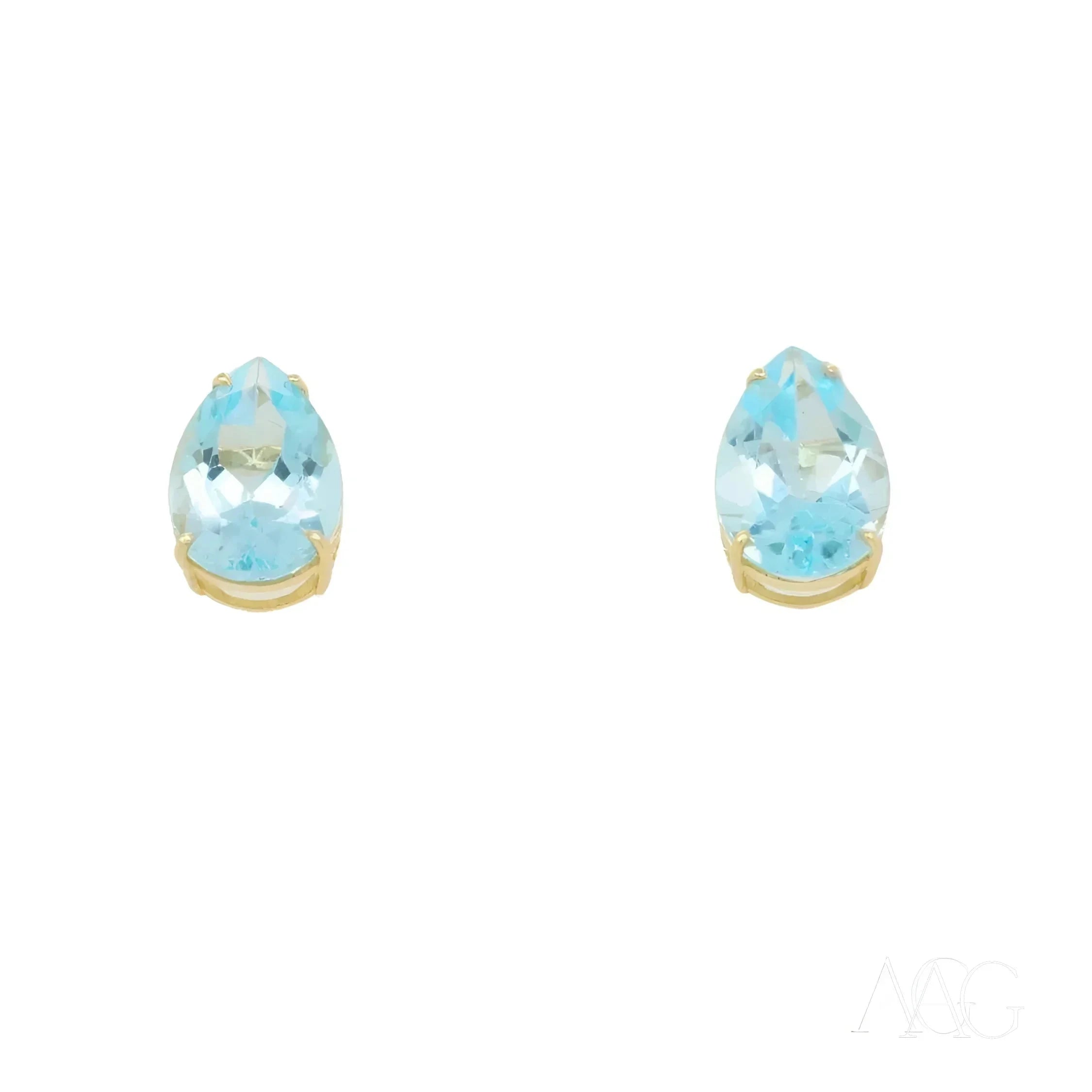 Exquisite Blue Topaz Gold Earrings for Women – Elegant Dangle Earrings for Parties, Weddings & Special Occasions