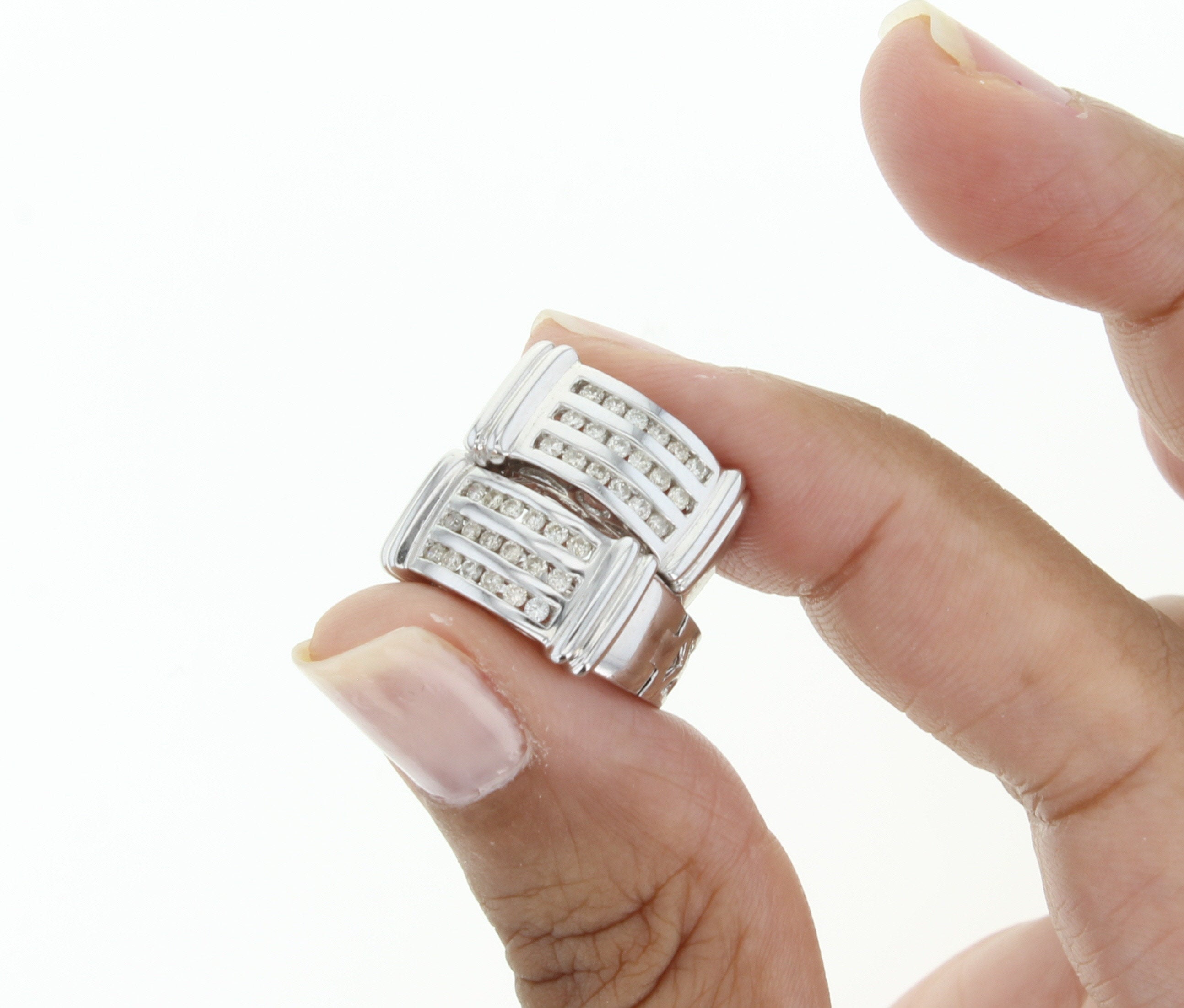 14K White Gold Diamond Huggie Earrings 0.54cttw - Perfect for Everyday Wear, Date Nights & Special Occasions