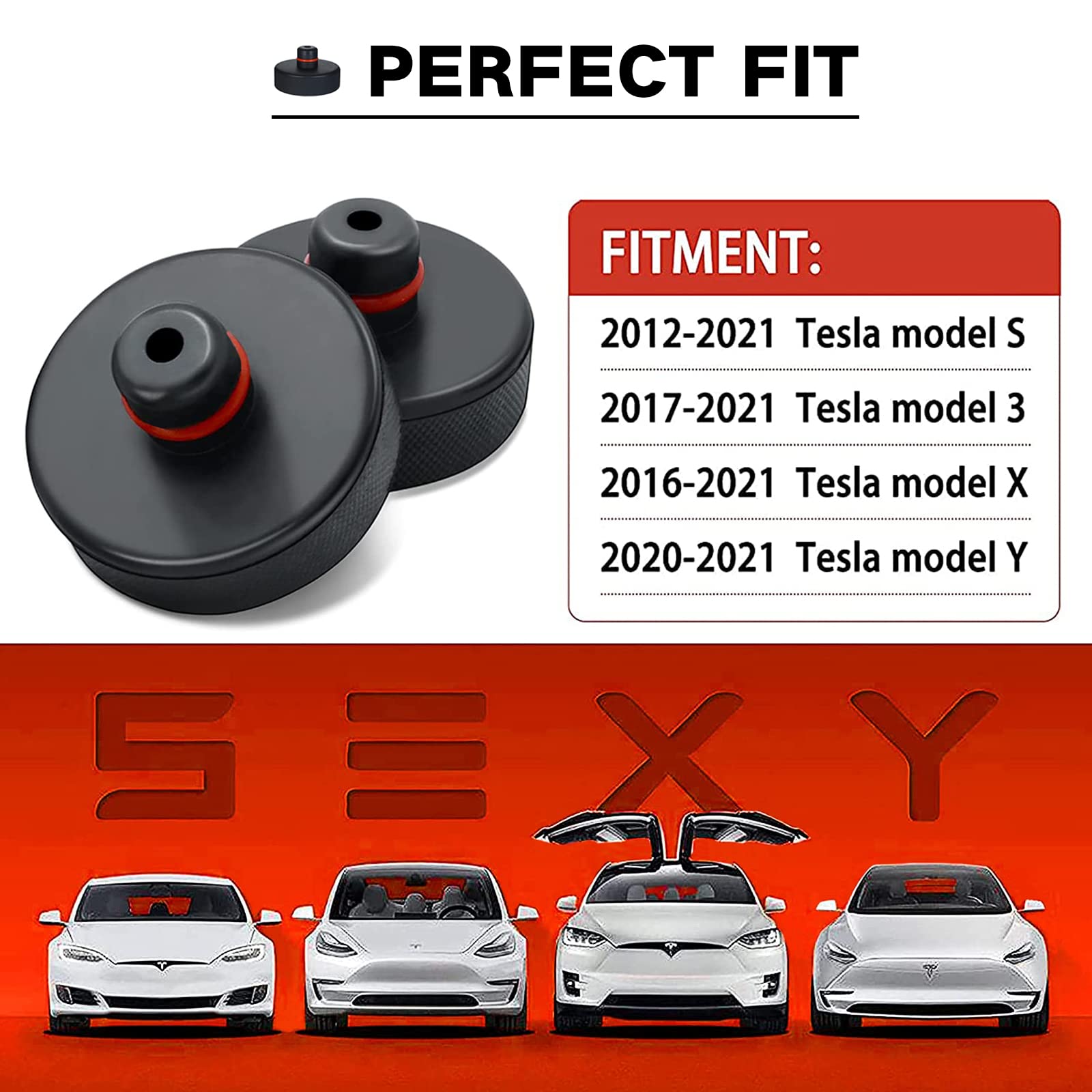 Tesla Jack Pad for Model 3/Y/S/X - Heavy Duty Rubber Lifting Jack Pad Adapter Tool - Protects Battery & Chassis - Essential Tesla Accessories for Safe Car Lifting & Maintenance - Perfect for Home Garage, Auto Shops & Roadside Repairs