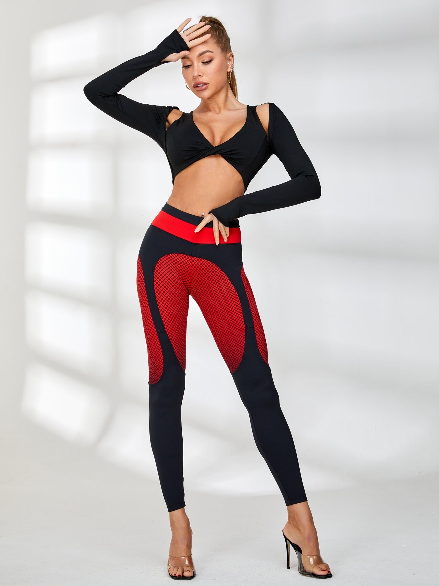 ZASUWA Women's Unique Twist Long Sleeve Top with Padded Shoulders - Perfect for Work, Parties & Everyday Wear