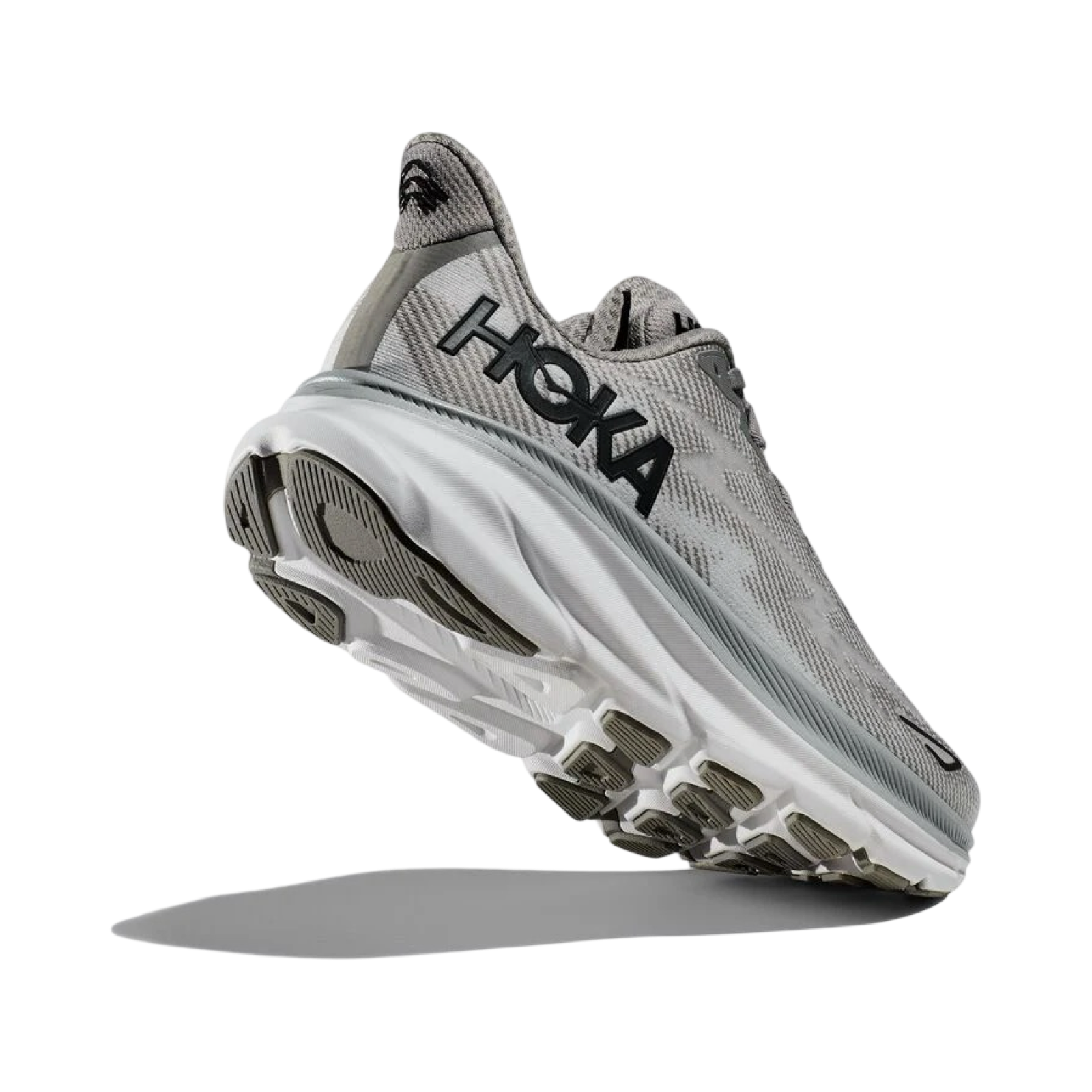 Hoka Clifton 9 Wide Men's Running Shoes - D Width in Harbor Mist Grey/Black/White - Perfect for Road Running & Daily Comfort
