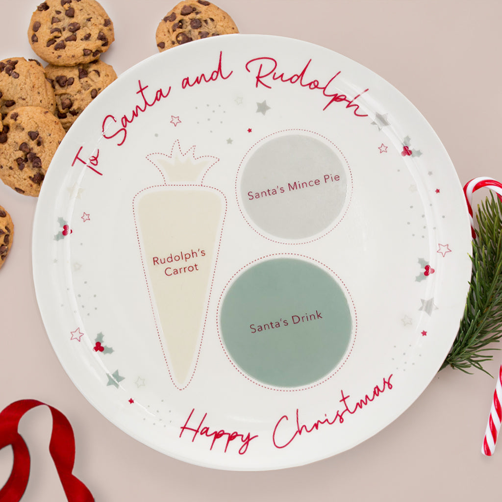 Santa's Christmas Eve Plate - Personalized Ceramic Plate for Cookies & Milk - Perfect for Holiday Traditions & Christmas Eve Celebrations