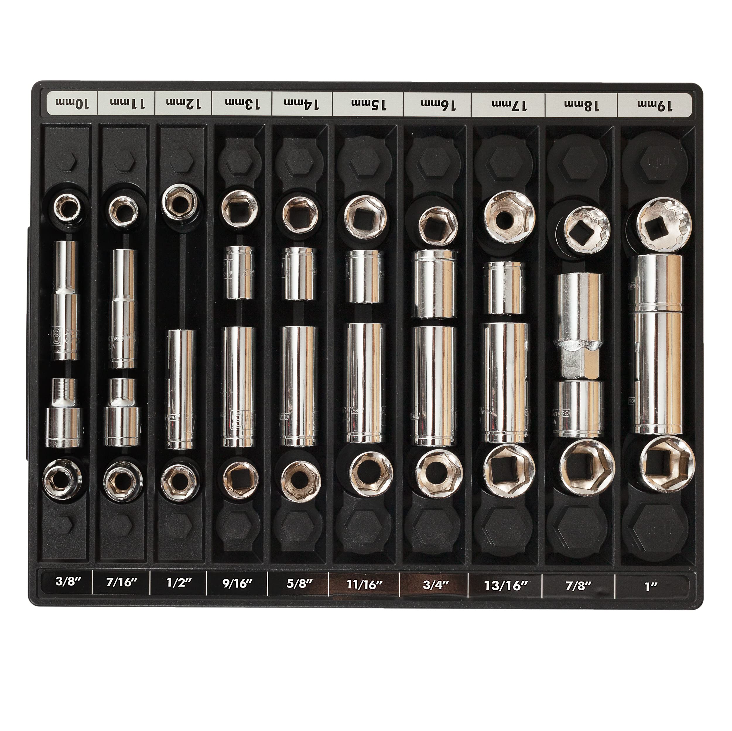 Black Socket Organizer Set - Heavy Duty Tool Storage Case for Mechanics & DIY Enthusiasts - Perfect for Garage, Workshop & Auto Repair