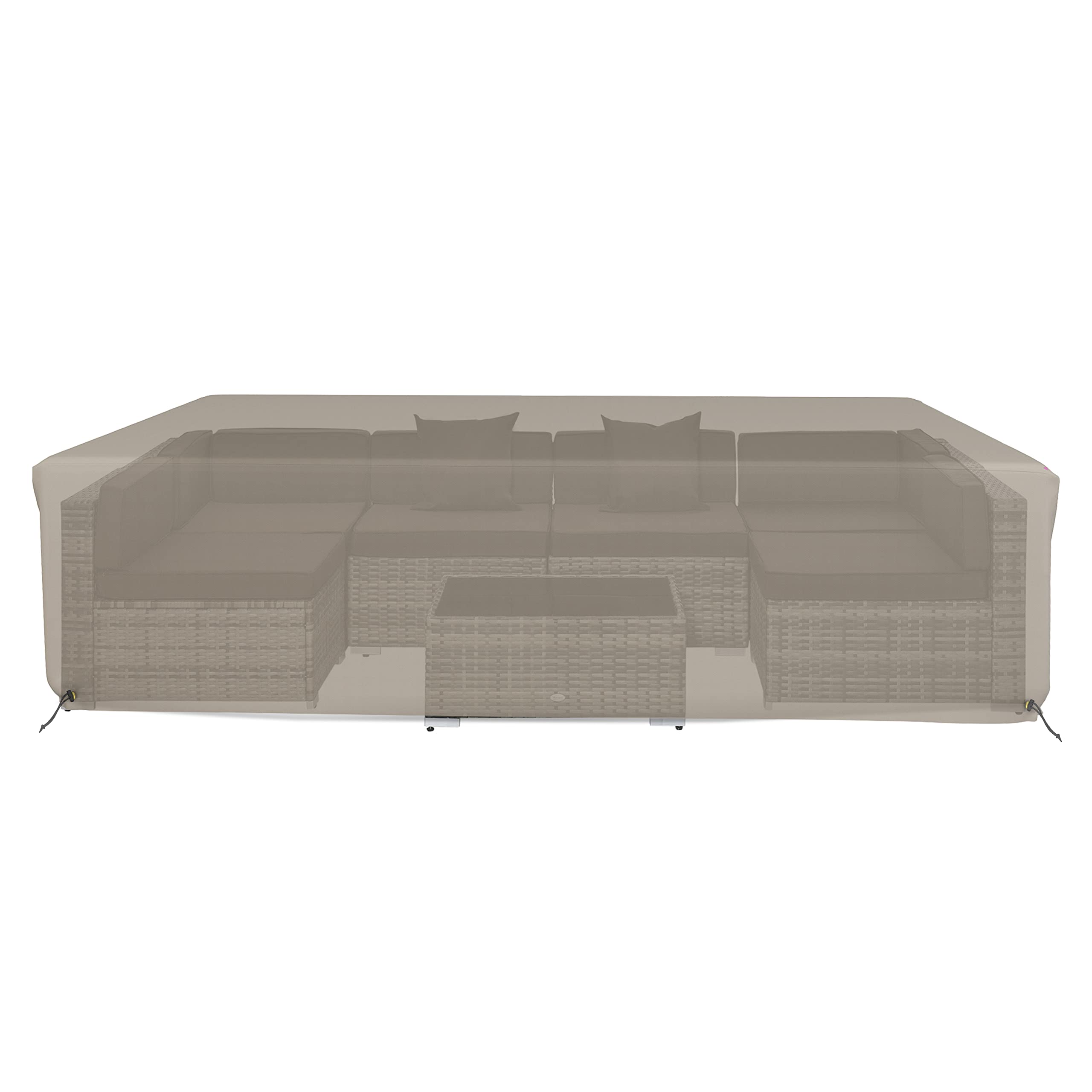 Premium 160 GSM PVC Embossed Waterproof Patio Sectional Sofa Set Cover with Drawstring - Snug Fit for Outdoor Furniture (83