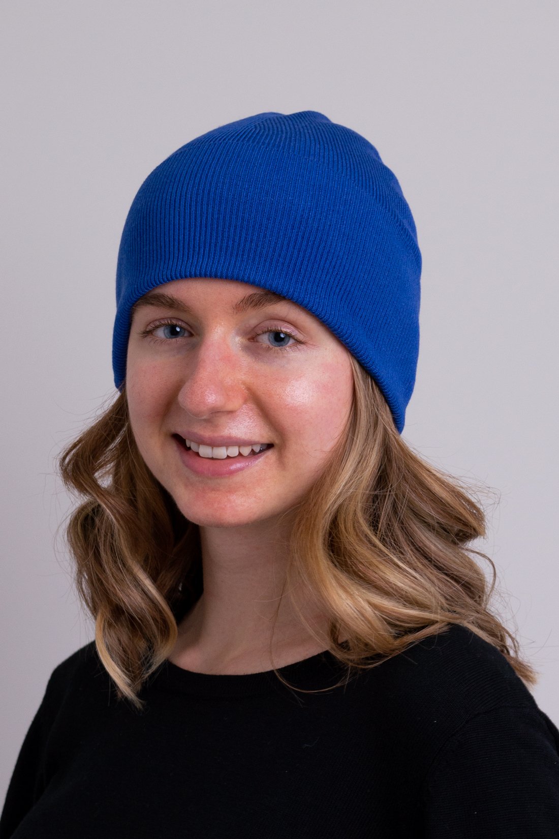 Cozy Knit Beanie for Men & Women - Soft Bamboo Cotton Blend in Cobalt Blue - Perfect for Winter, Outdoor Activities & Casual Wear