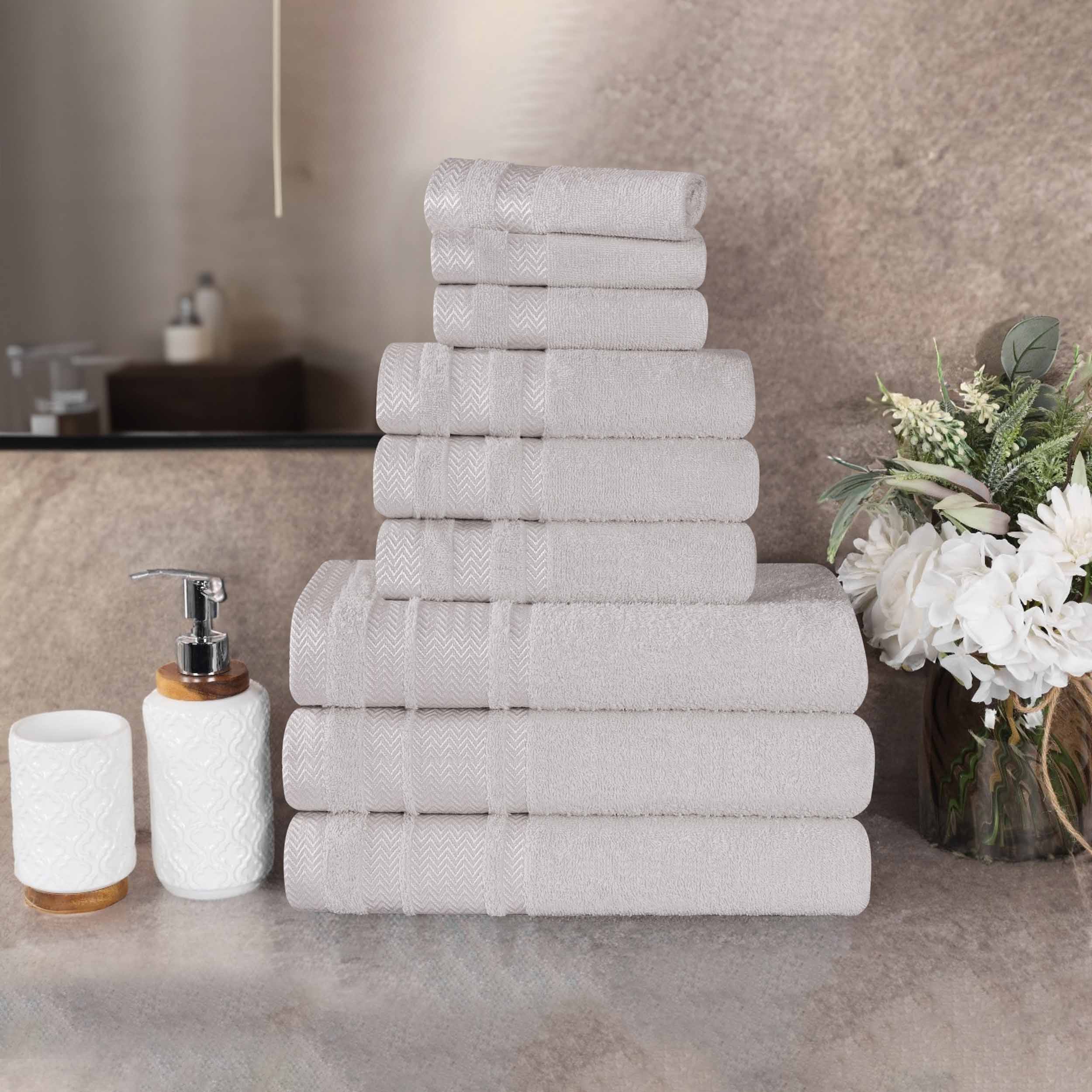 Premium 9-Piece Cotton Towel Set - Medium Weight, Soft & Absorbent Bath Towels for Spa, Gym, and Everyday Use - Hays Brand