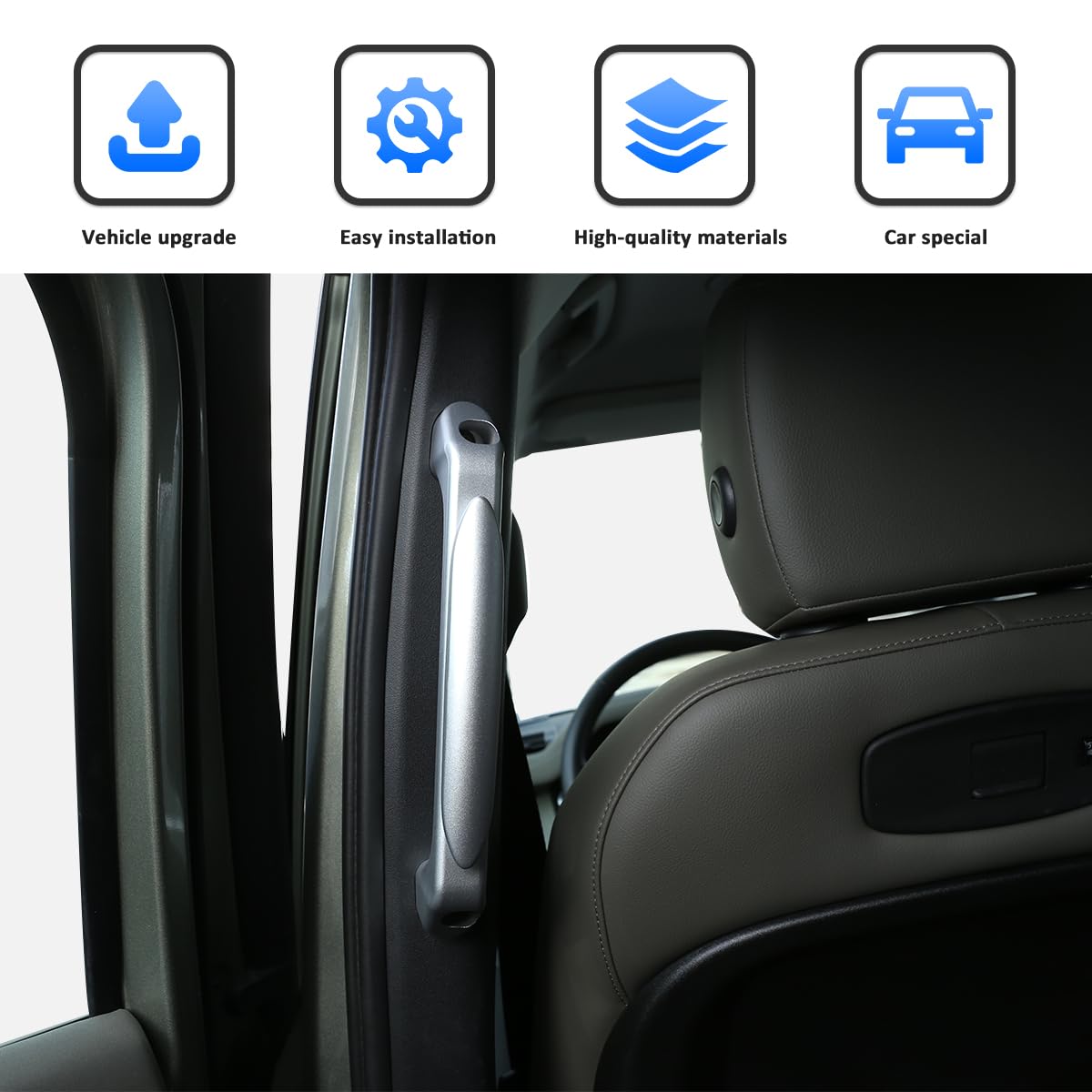 Premium Aluminum Alloy Car Interior Door Handle Trim Replacement for Land Rover Defender 110 (2020-2022 Models) - Durable Upgrade Accessory for Enhanced Interior Style & Protection | Perfect for Off-Road Adventures & Daily Commuting