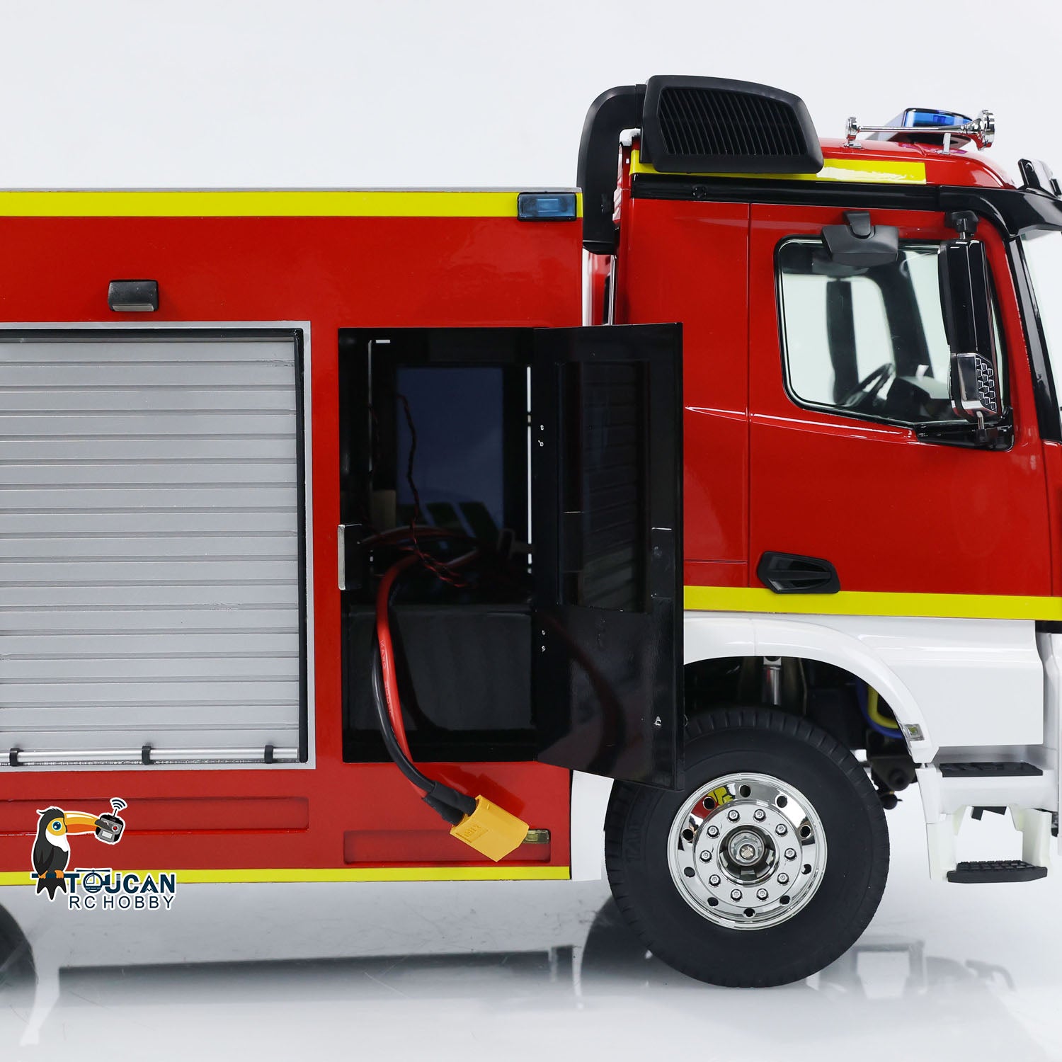 1/14 Scale TOUCAN 6x4 RC Fire Truck - Remote Control Fire Engine Vehicle with Sound & Light System - Ready-to-Run (RTR) Assembled & Painted Model - Perfect for Firefighting Simulation, Emergency Rescue Play, and RC Car Enthusiasts